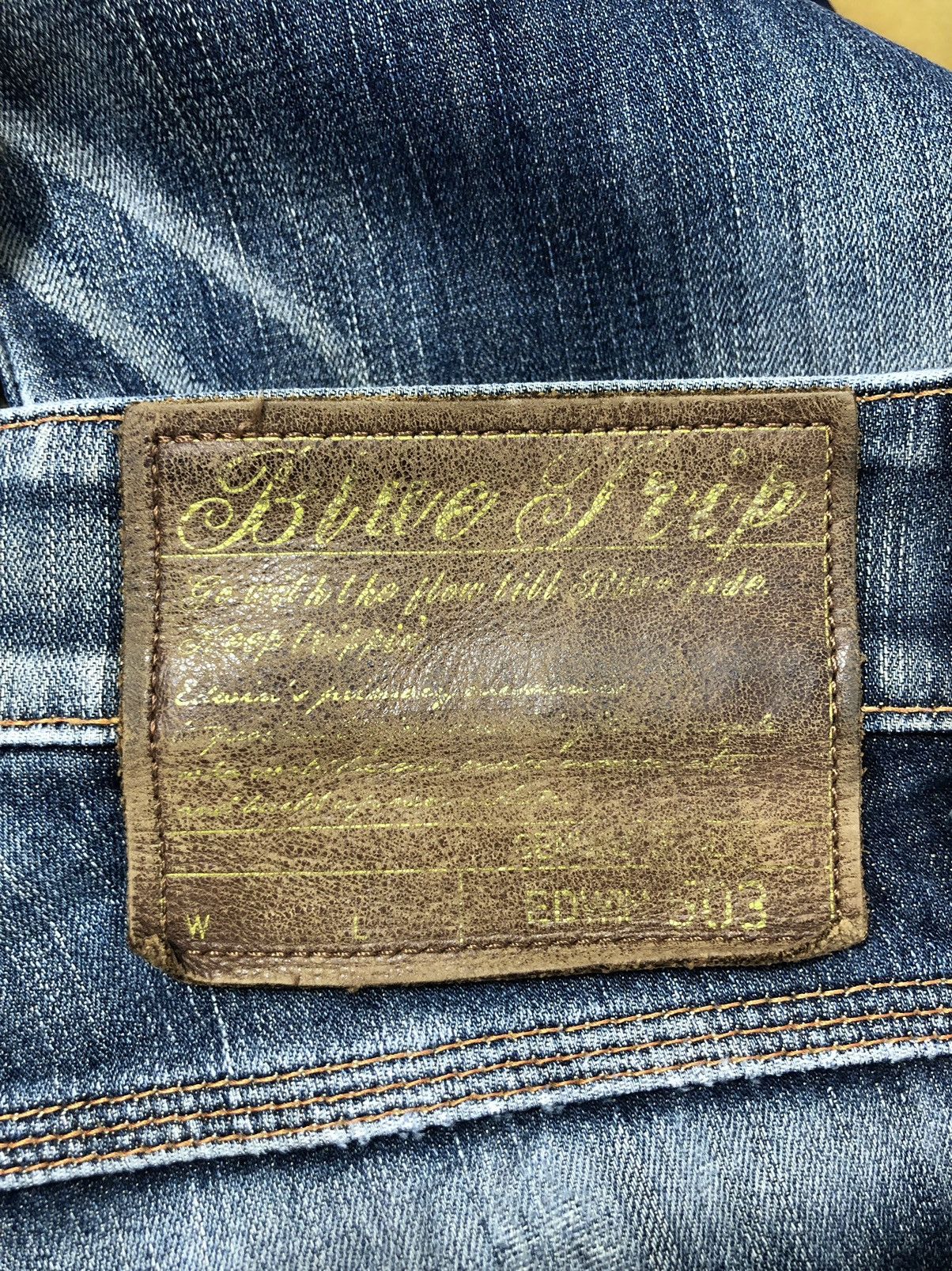 Edwin Rare Vintage Edwin 503 Blue Trip Flare Jeans Size US 32 / EU 48 - 14 Thumbnail
