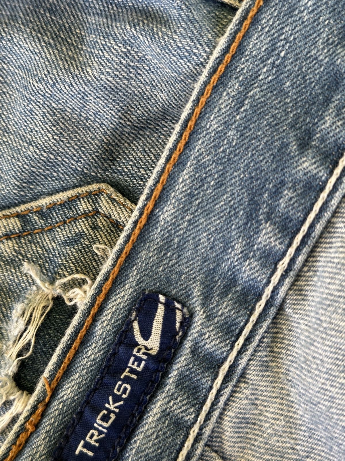 Denime × Japanese Brand × Vintage Vintage Distress Denim Over Size 💥 Size US 42 / EU 58 - 6 Thumbnail