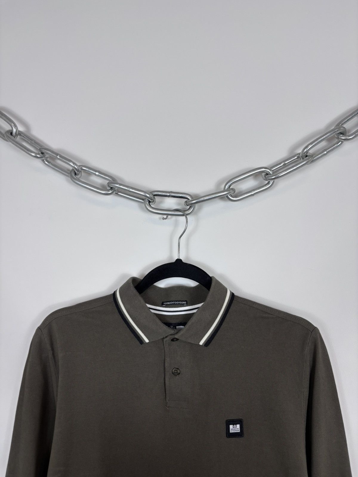 Weekend Offender Weekend Offender Men’s Khaki Long Sleeve Polo Shirt Size US S / EU 44-46 / 1 - 3 Thumbnail