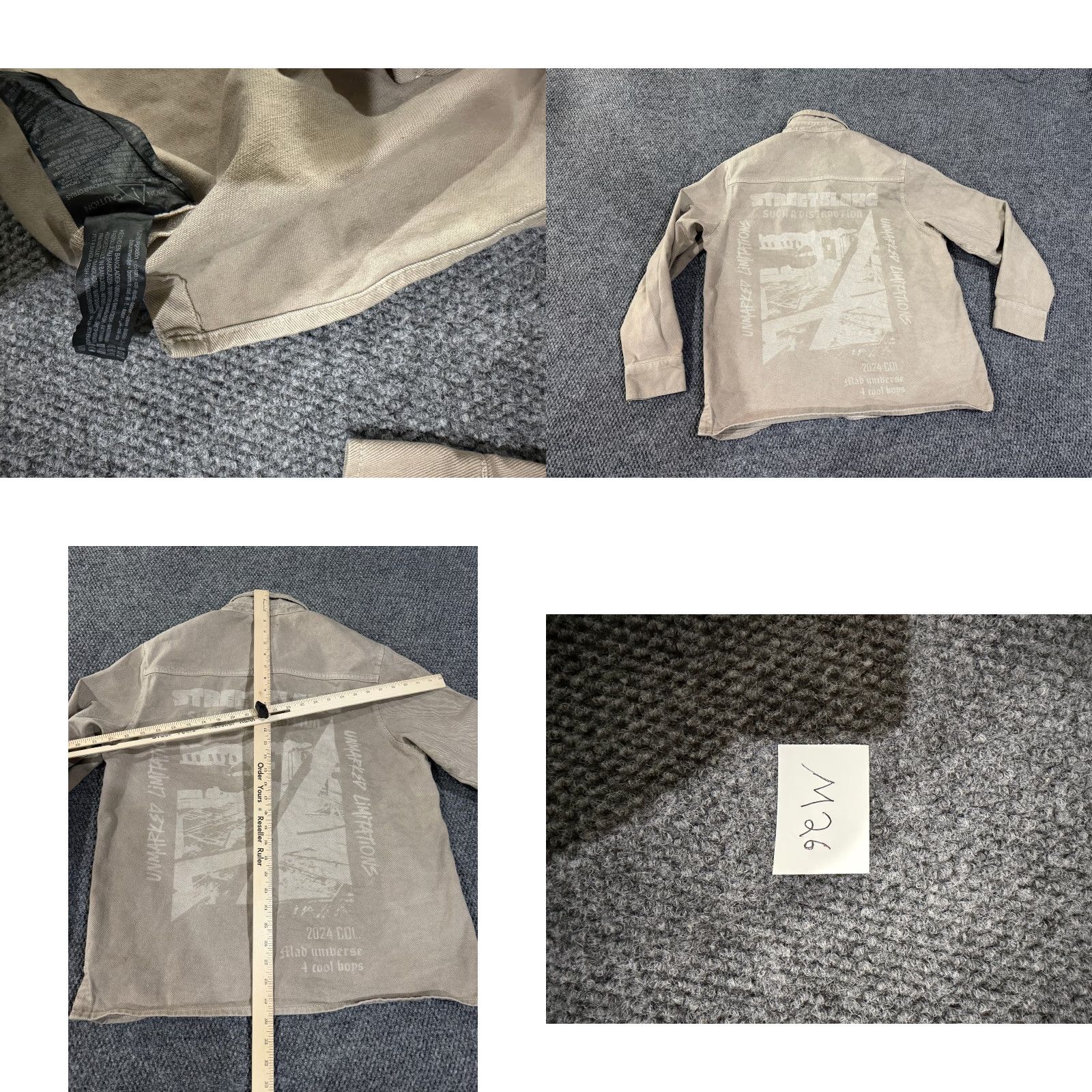 Zara Zara Button-Up Shirt Mens M Beige Denim Shacket Casual Lightweight Regular Pockets Collar Button-Front Size US M / EU 48-50 / 2 - 8 Thumbnail
