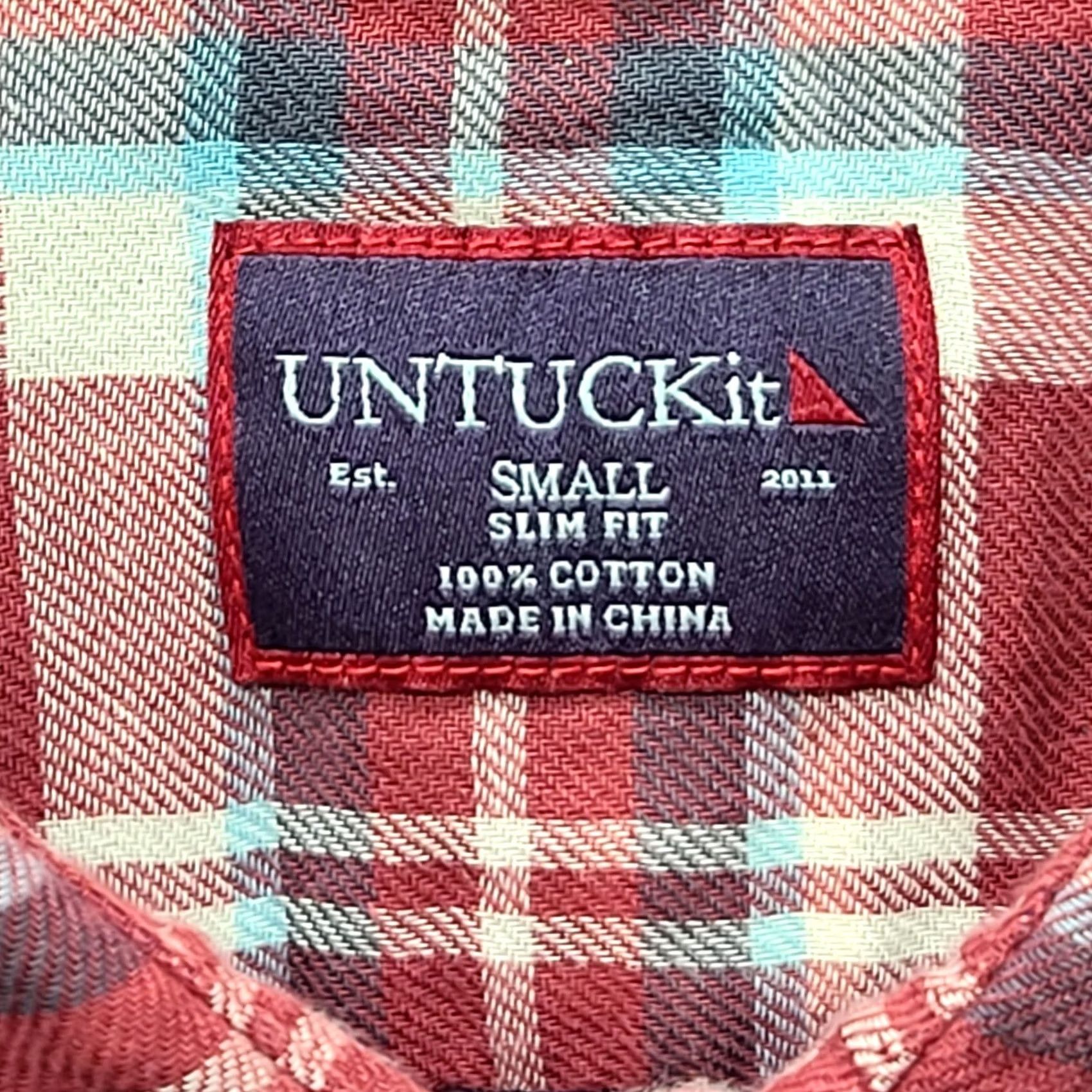 UNTUCKit UNTUCKit Shirt Mens S Slim Fit Long Sleeve Dress Casual Comfort Preppy Plaid Shirt Size US S / EU 44-46 / 1 - 2 Thumbnail