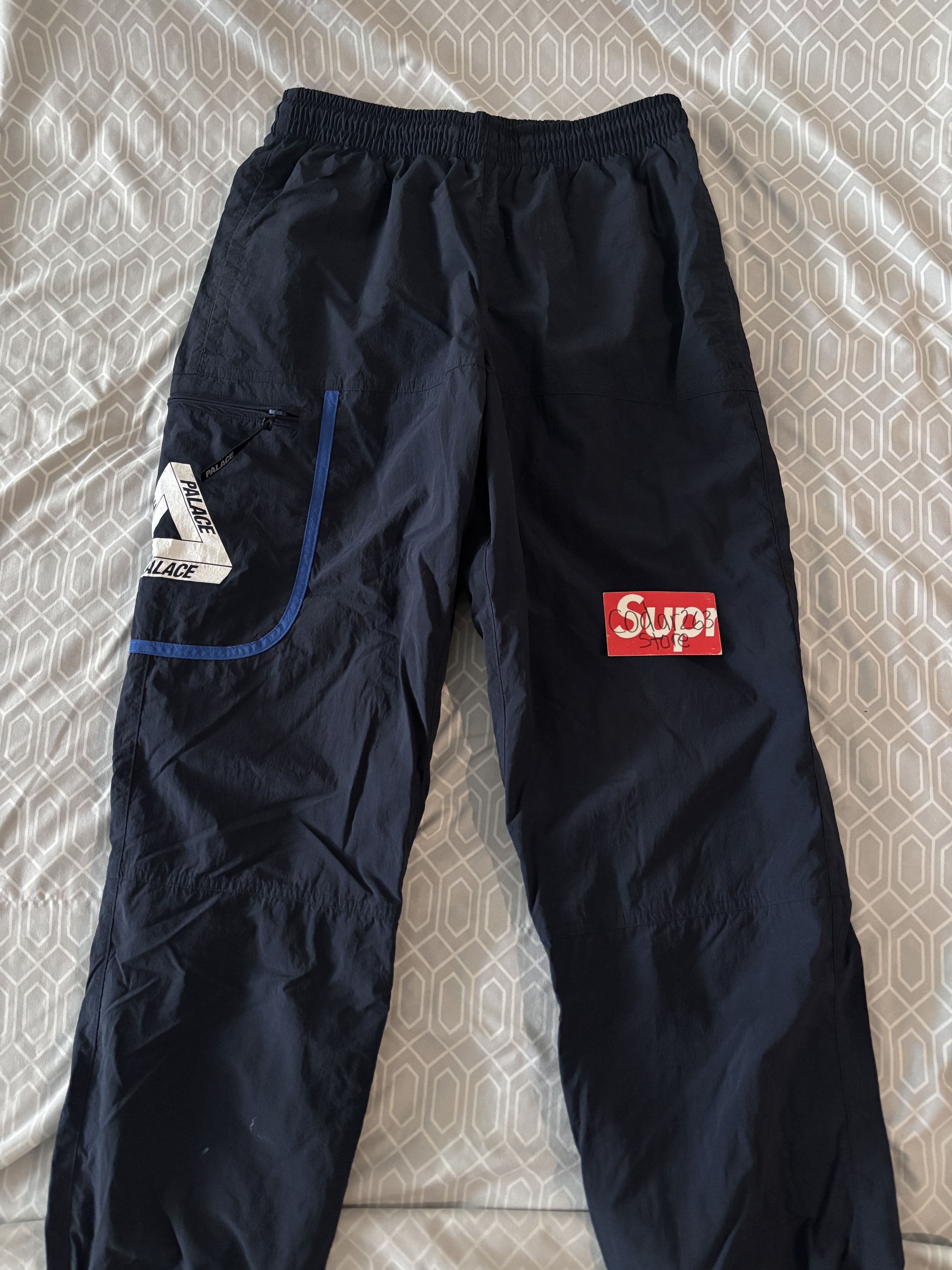 Palace 2017 Palace Over Park Shell Tri-Ferg Trackpants Navy Triferg Size US 30 / EU 46 - 3 Thumbnail