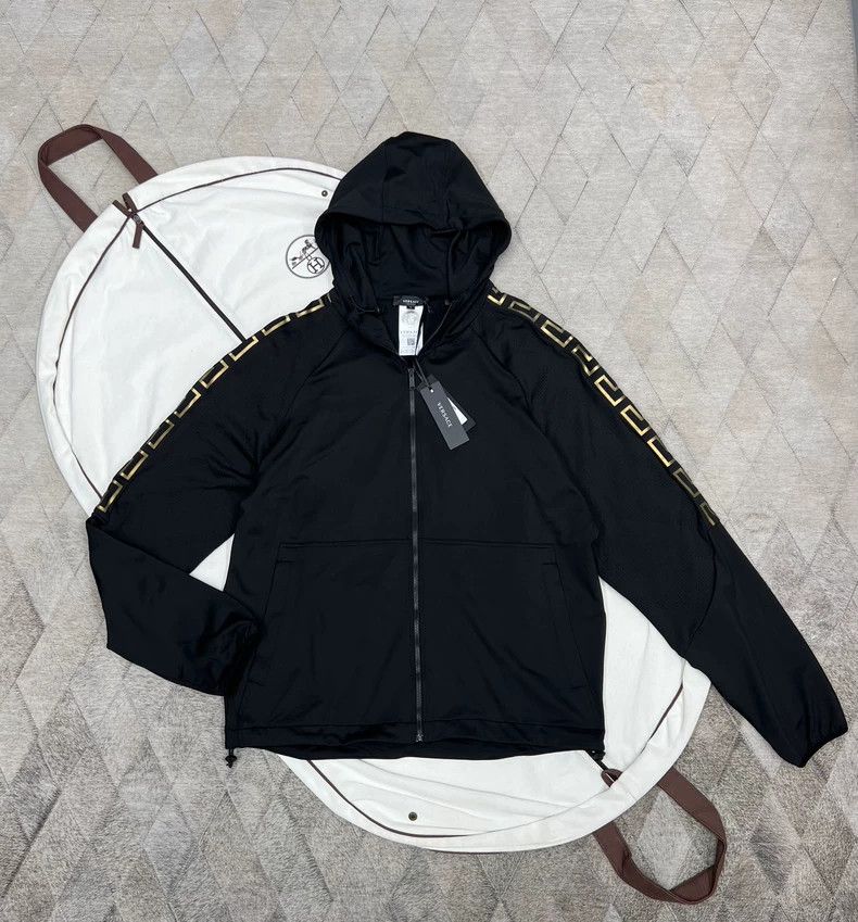 Versace Gold Trim Baroque Hooded Jacket