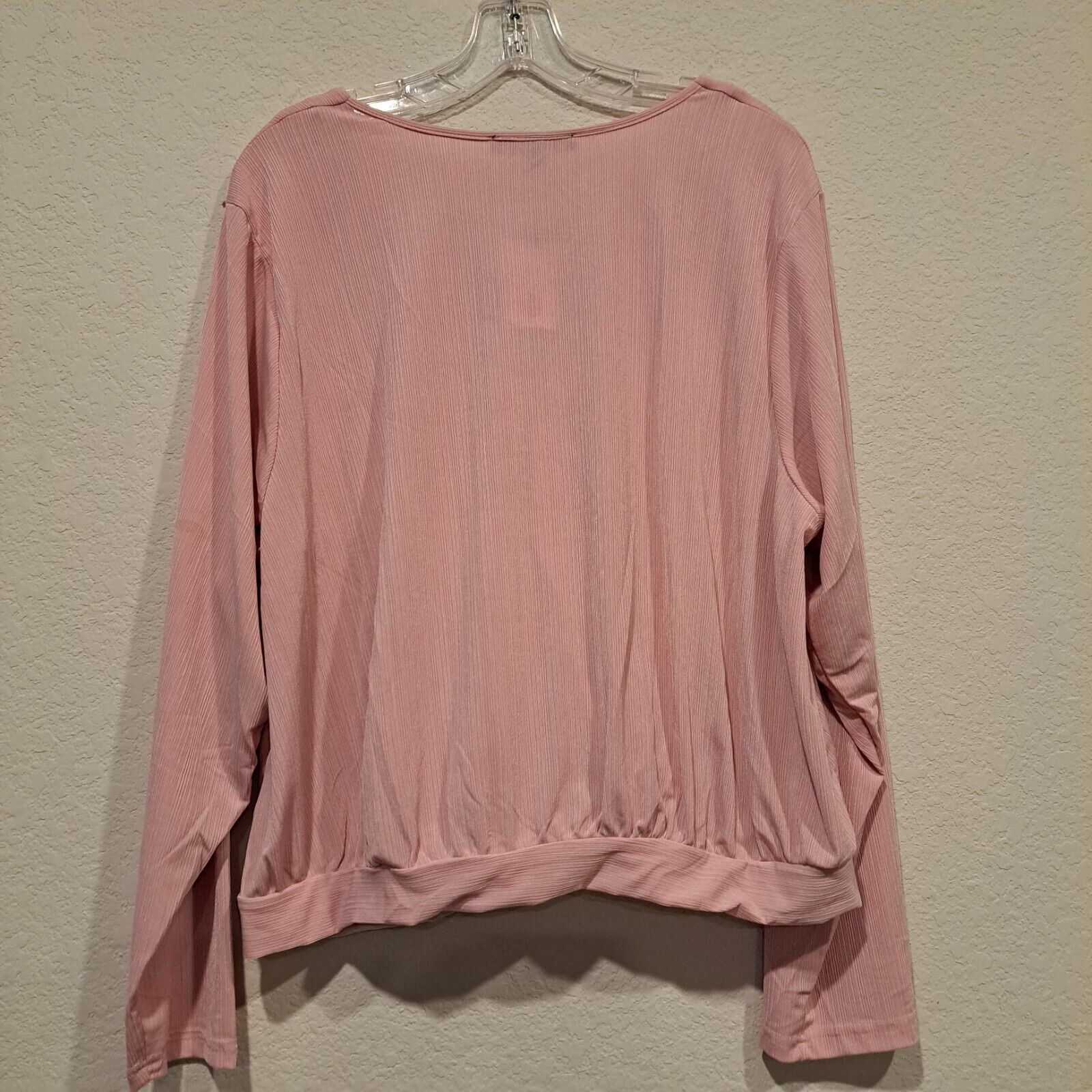 Other Miss Lili Pale Pink Wrap Top Blouse Snap Ribbed Plus Size 3X Size 3XL / US 20-22 - 7 Thumbnail