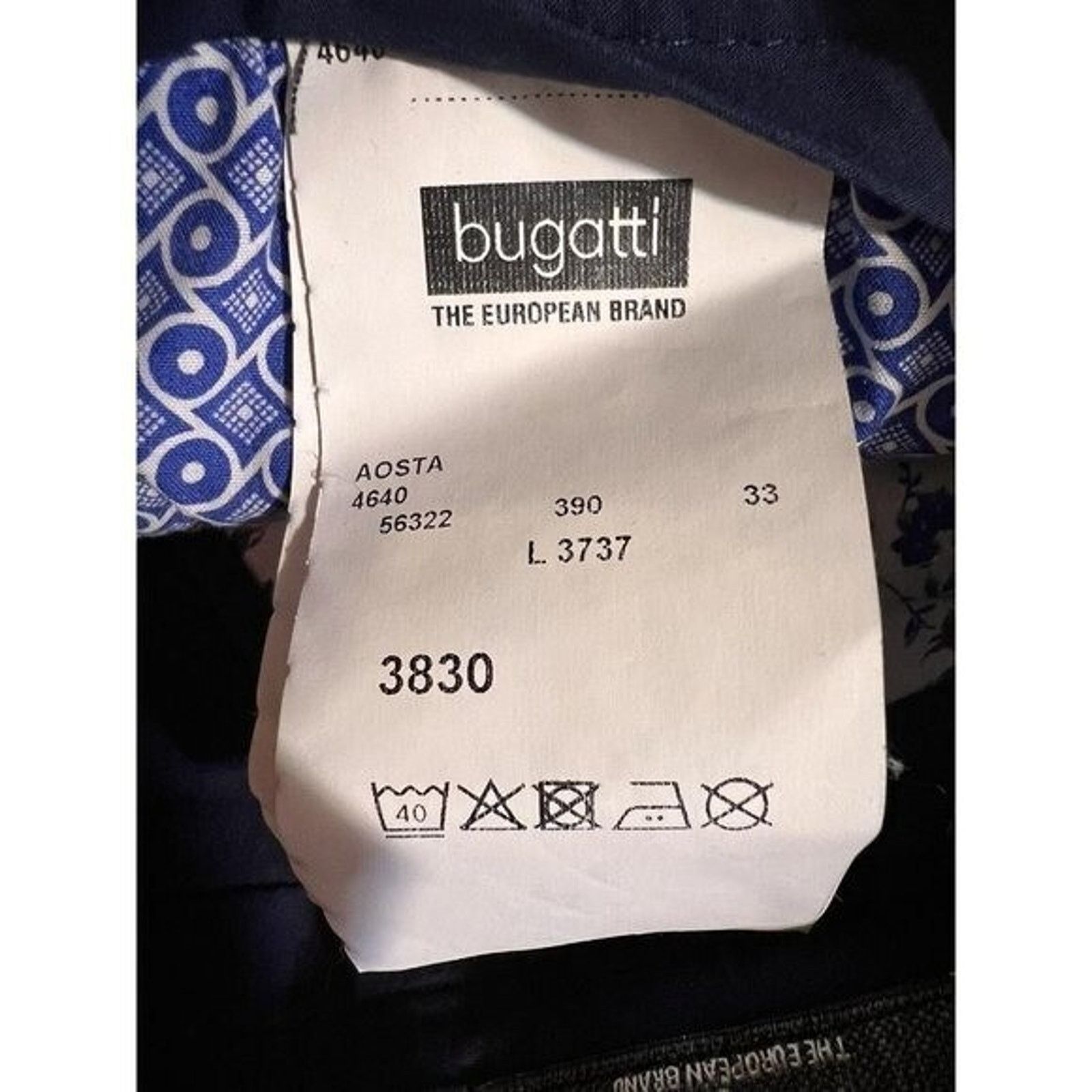 Bugatti Bugatti men's wide waist blue pants navy Size 33 A000197 Size US 33 - 7 Thumbnail