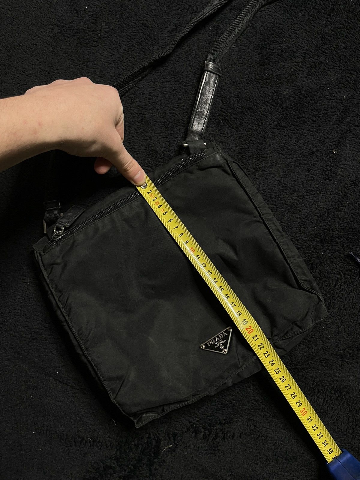 Prada Prada Logo Nylon Shoulder Bag Black Size 25x25 Size ONE SIZE - 12 Thumbnail