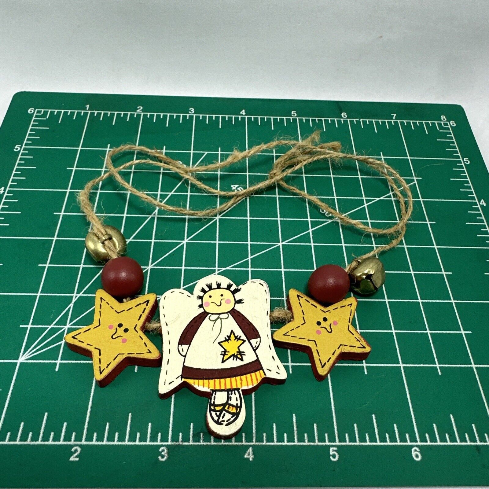 Other Angel Stars Bells Painted Wood Beads Holiday Necklace 22" Size ONE SIZE - 5 Thumbnail