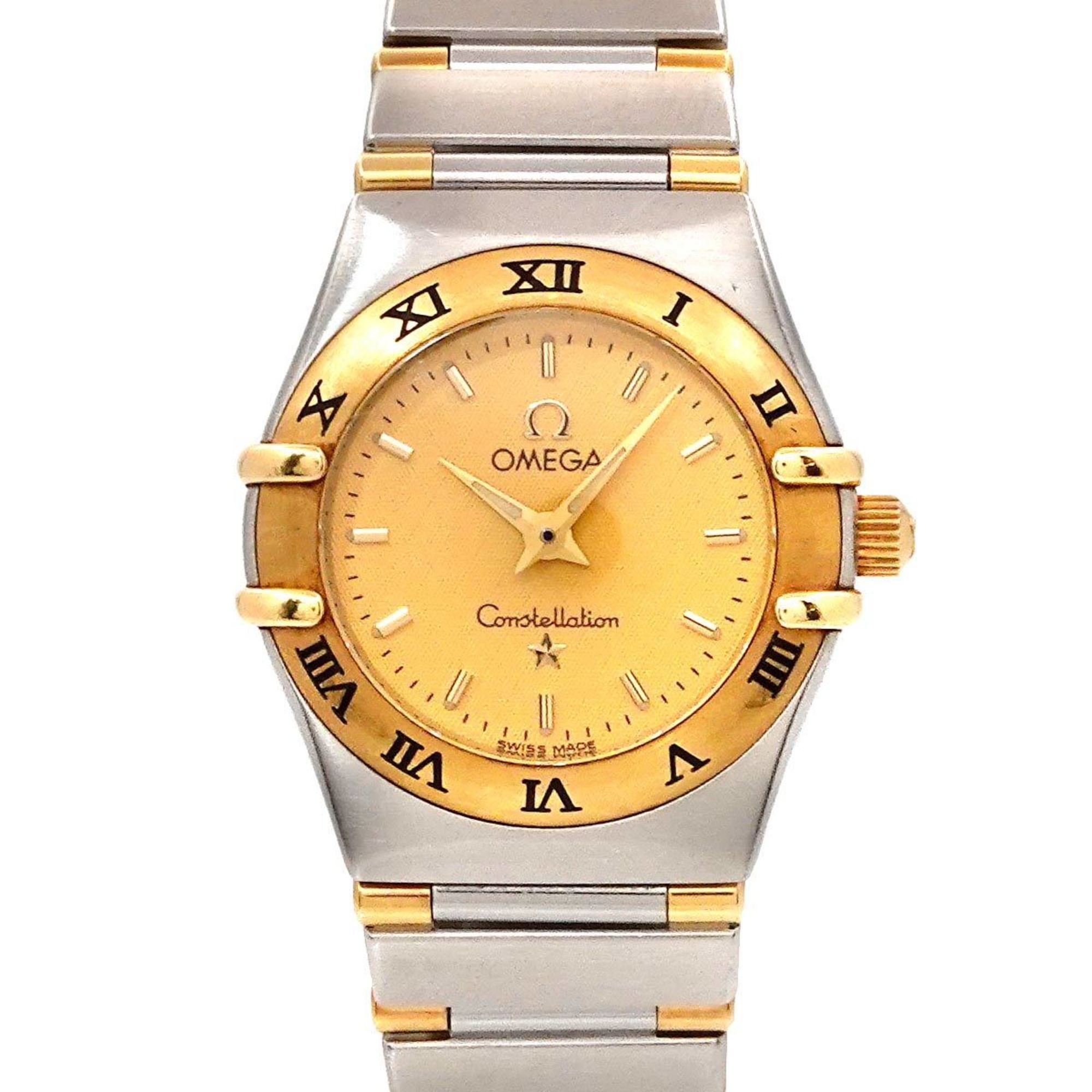 Omega Constellation Mini Two-Tone 1362 10 Ladies Watch Gold Yg Quartz, Women's