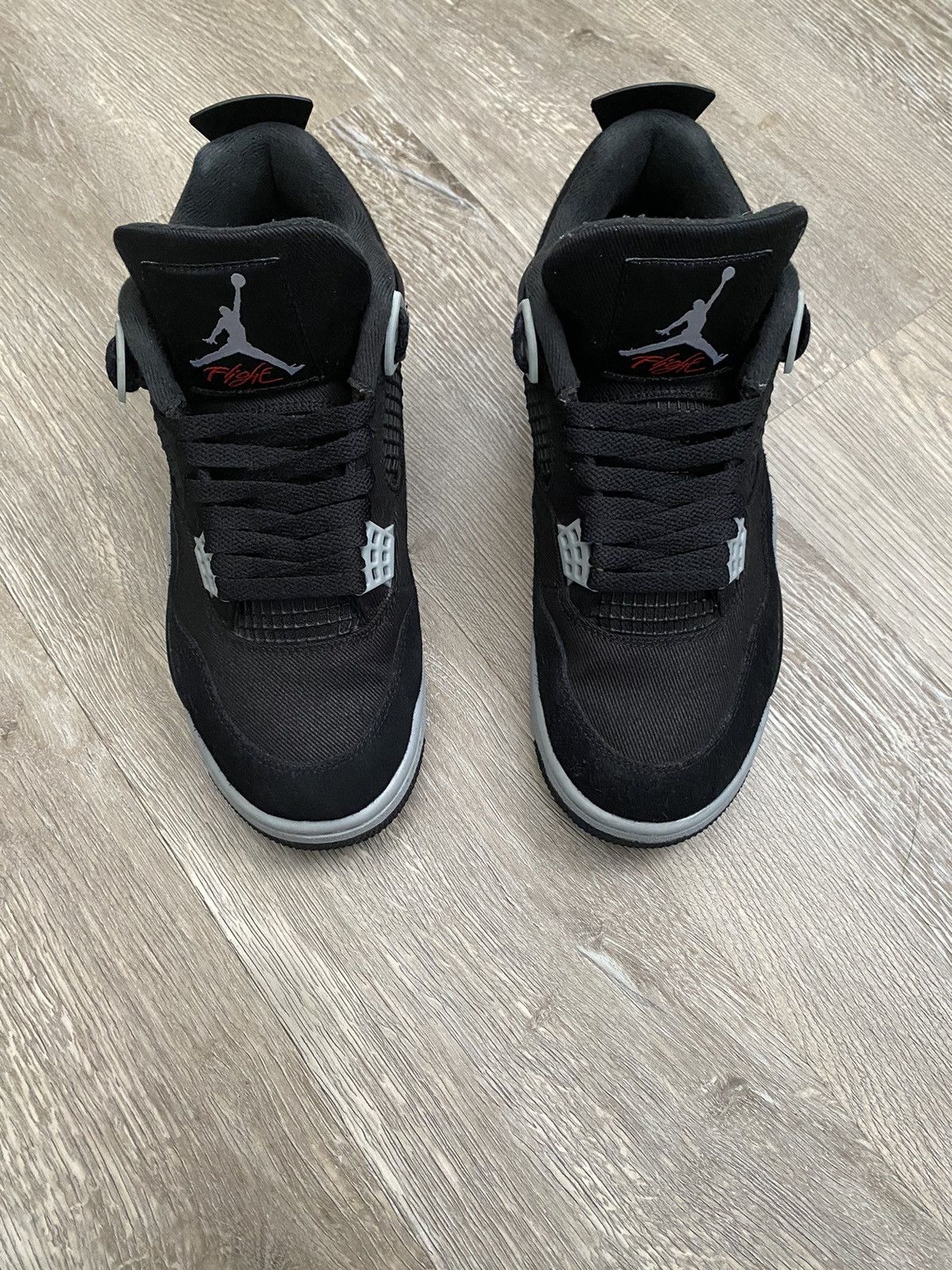 image of Jordan Nike Jordan 4 Black Canvas Shoes, Men's (Size 8.5)
