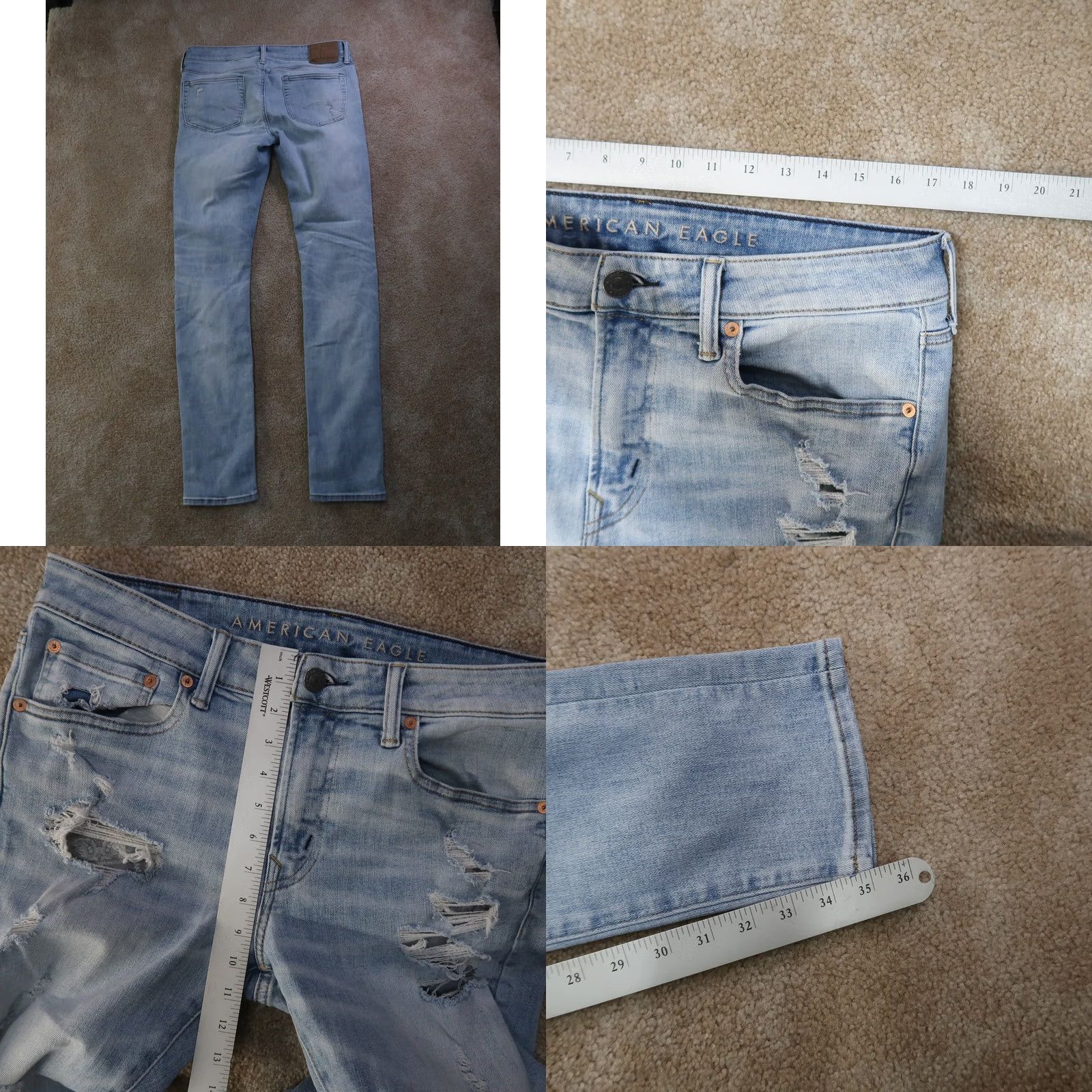 American Eagle Outfitters American Eagle Outfitters Jeans Men’s 34x32 Airflex Denim Stretch Skinny 5-Pocket Blue Slim Regular Size 34 Size US 34 / EU 50 - 8 Thumbnail