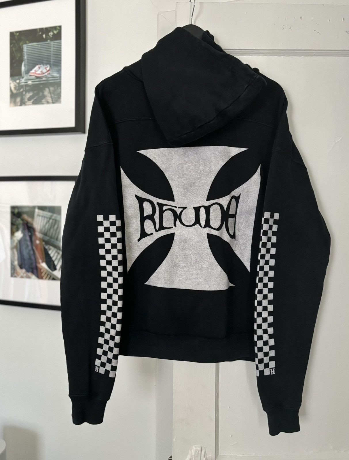 image of Rhude Chopper La Hoodie in Faded Black, Men's (Size Medium)
