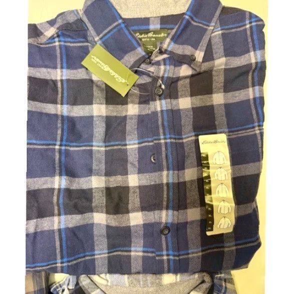 Eddie Bauer VINTAGE Eddie Bauer Plaid Flannel Shirt Button-Down Long Sleeve XL Red Blue Mens NWT Size US XL / EU 56 / 4 - 3 Thumbnail