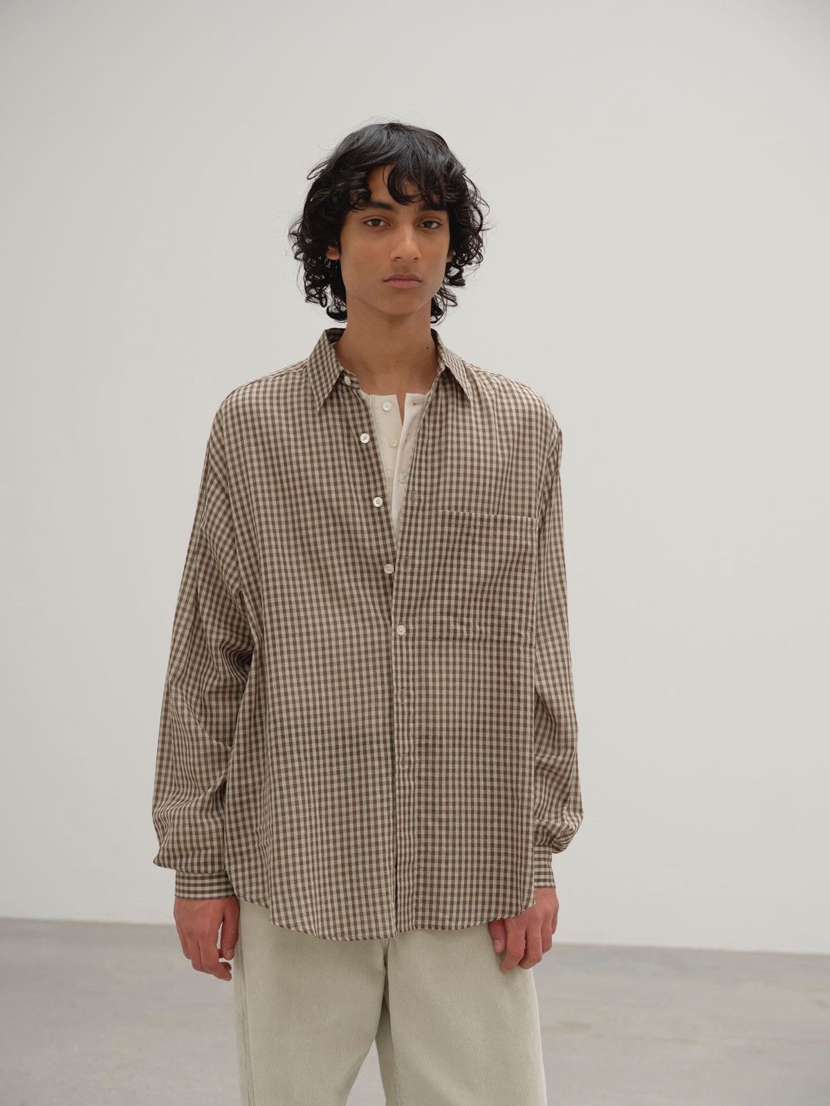 AURALEE | AIRY LIGHT COTTON CHECK BIG SHIRT WOMEN