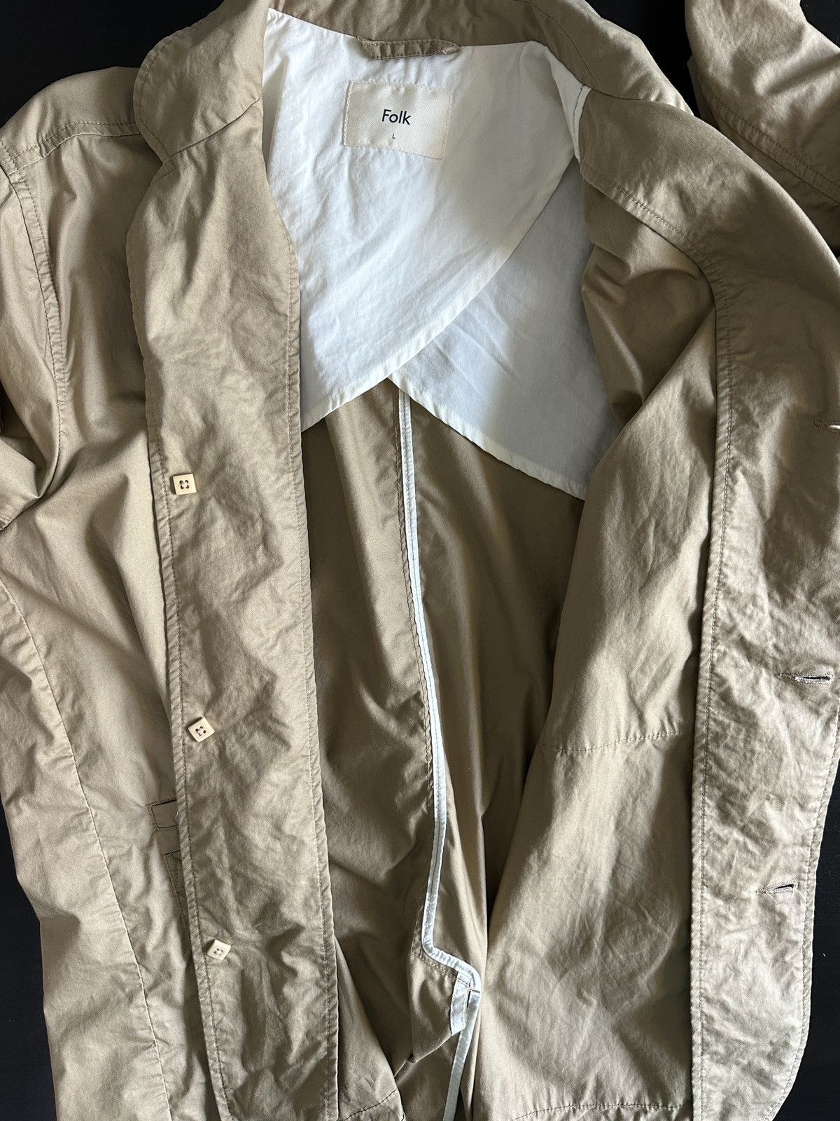 Folk Folk Assembly Jacket Beige Cotton Workwear Blazer L Size US L / EU 52-54 / 3 - 7 Thumbnail