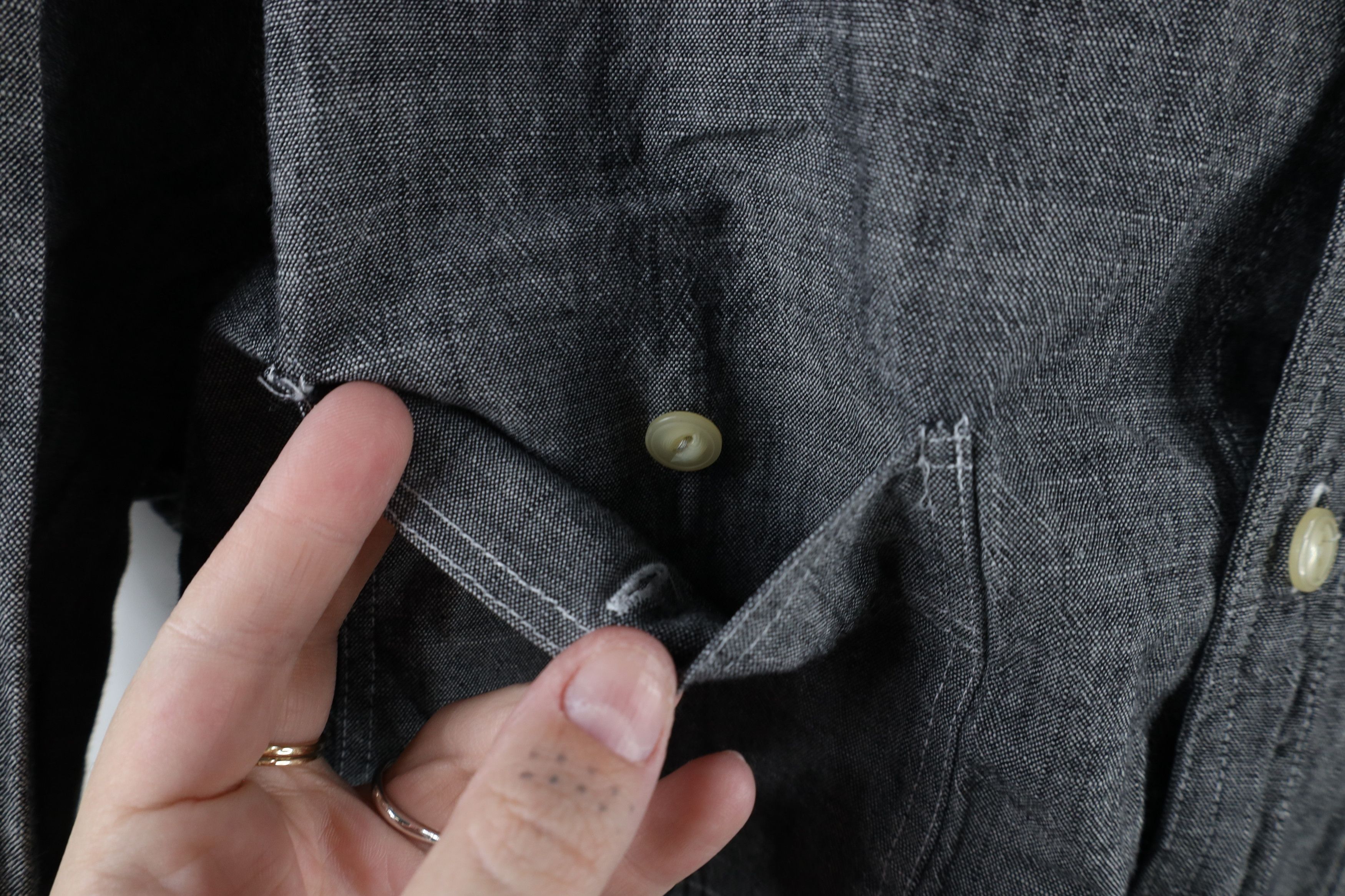 J.Crew × Vintage J Crew Collared Long Sleeve Button Shirt Gray Cotton Size US L / EU 52-54 / 3 - 4 Thumbnail