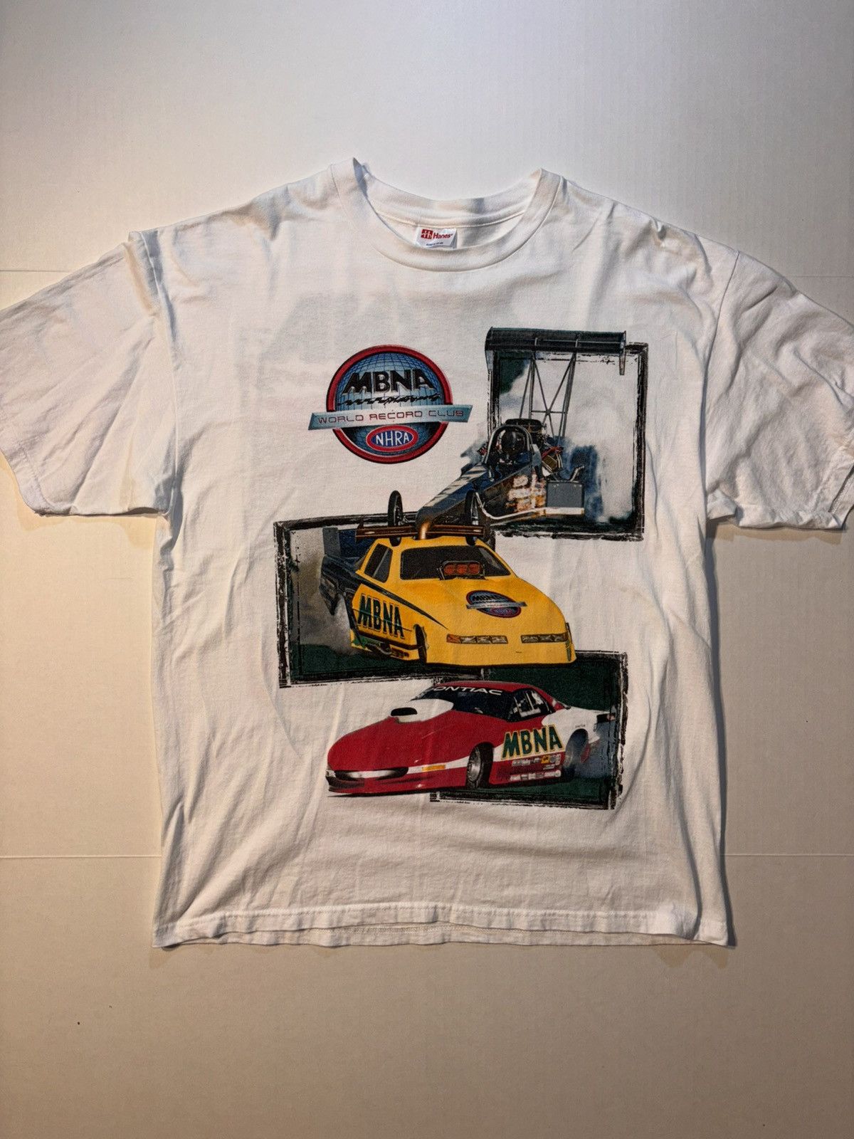 Hanes Vtg MBNA Motorsports NHRA Drag Racing Motorcycle 90’s AOP XL Size US XL / EU 56 / 4 - 1 Thumbnail