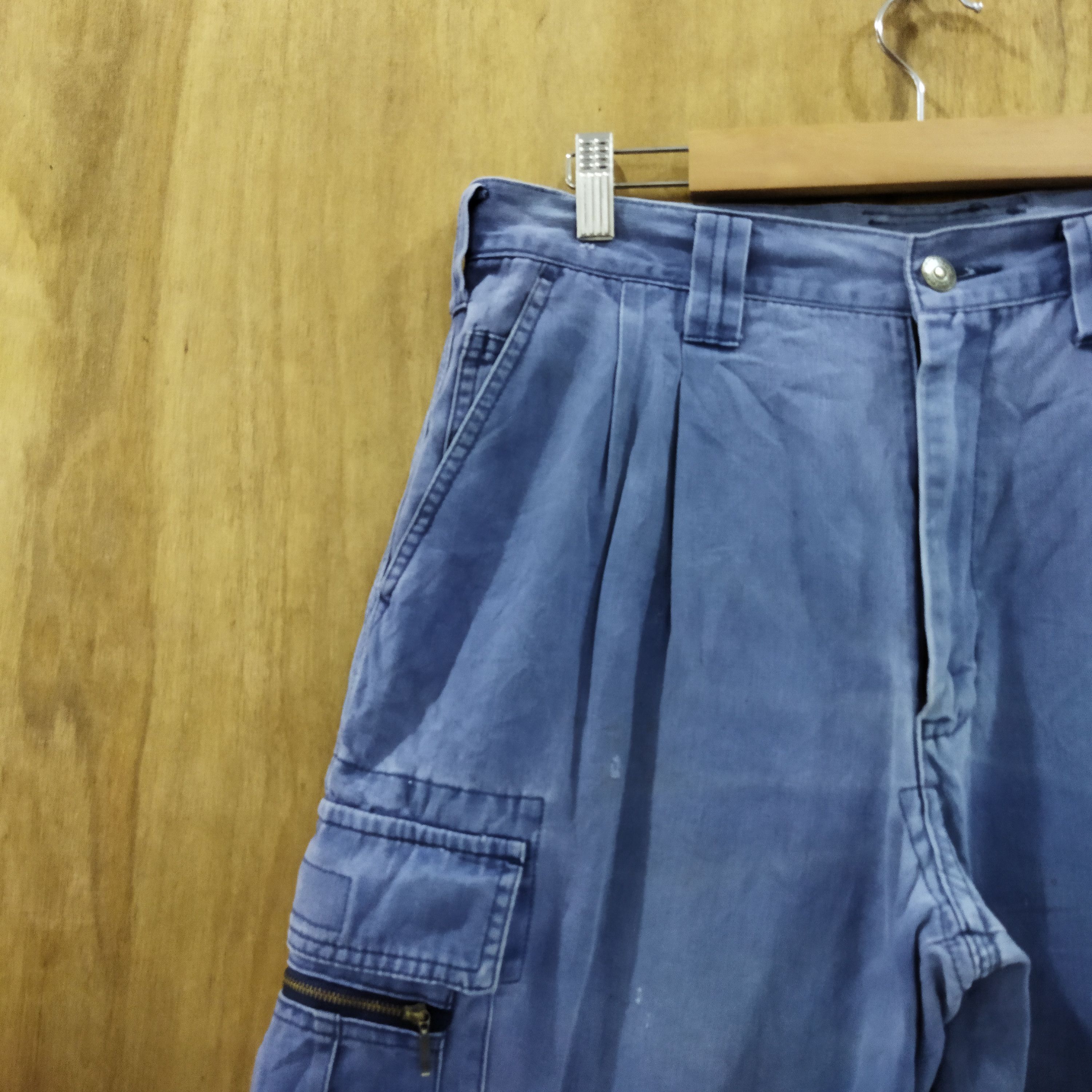 Japanese Brand GRAN SISCO FADED BLUE WORK WARE CARGO PANTS Size US 32 / EU 48 - 4 Thumbnail