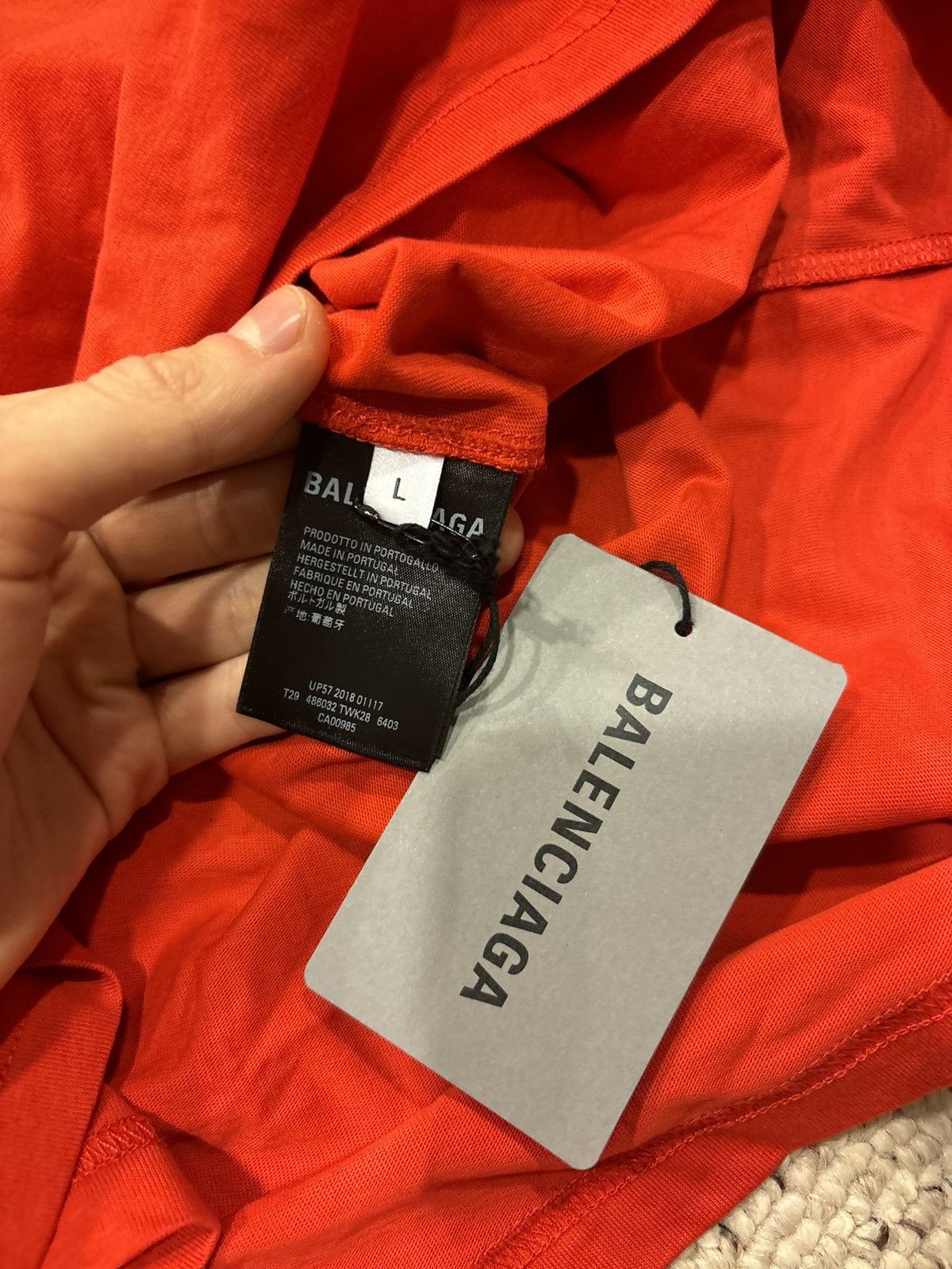 Balenciaga Balenciaga Red Campaign Logo Tees Size US L / EU 52-54 / 3 - 4 Thumbnail