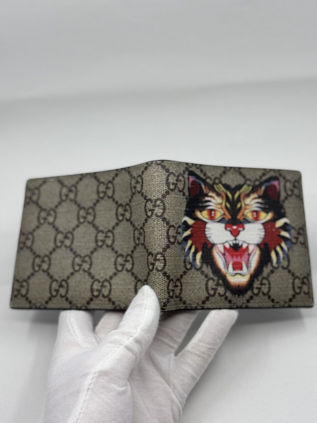 Gucci Gucci GG Supreme Angry Cat Beige Wallet Size ONE SIZE - 8 Thumbnail