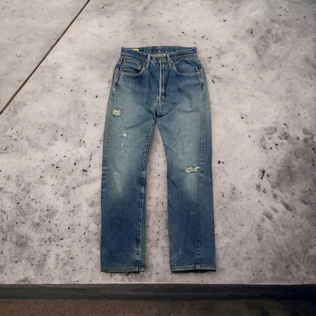 image of VTG 90’S Leather Pine 45Rpm Made In Japan in Blue, Men's (Size 28)