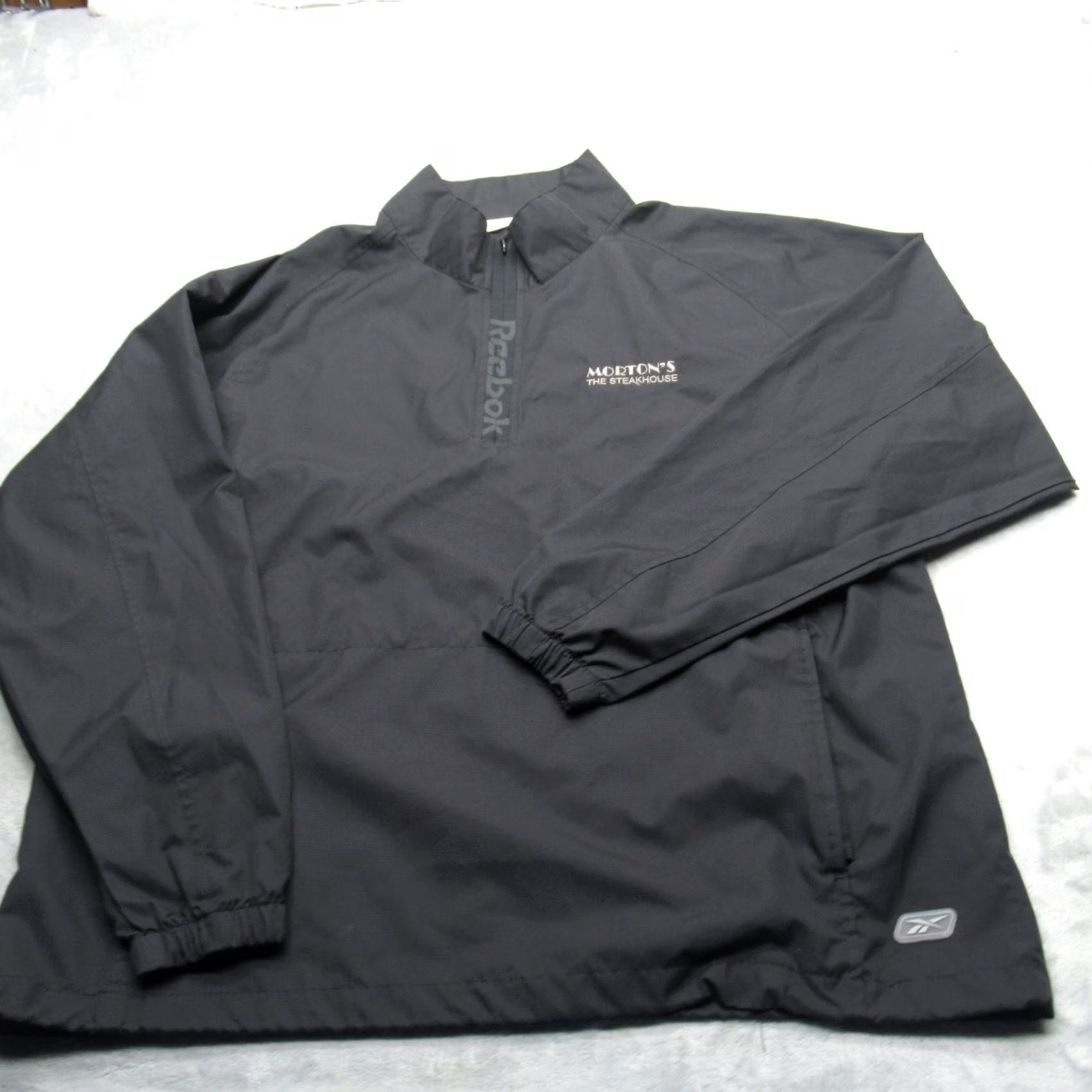 Reebok Reebok Windbreaker Jacket Mens L Black 1/4 Zip Windshirt Logo Zipper Pockets Casual Workwear Wind-Resistant Breathable Size US L / EU 52-54 / 3 - 2 Thumbnail