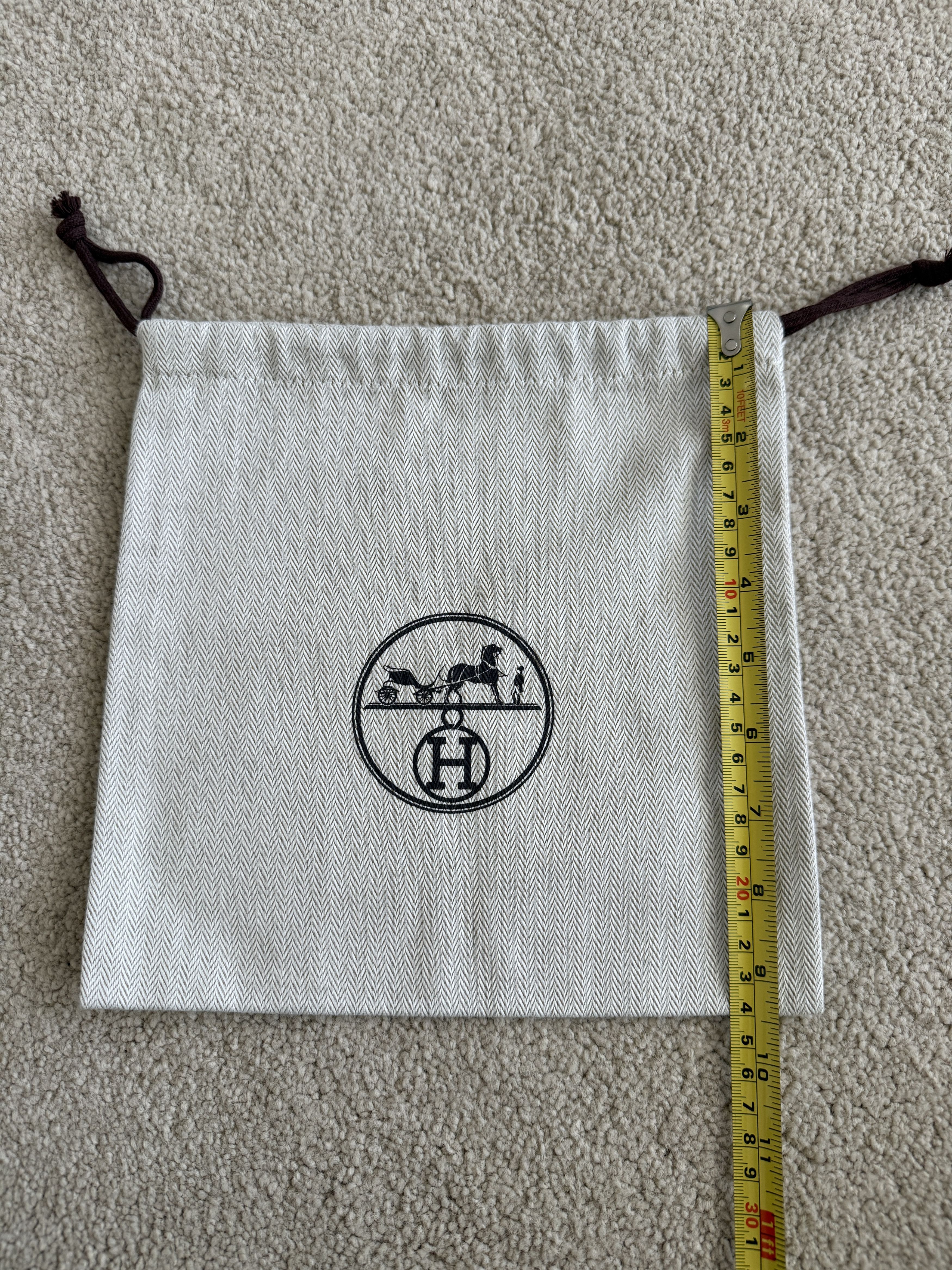 Hermes Authentic Hermes Herringbone Tweed Small Drawstring Dustbag Size ONE SIZE - 4 Thumbnail