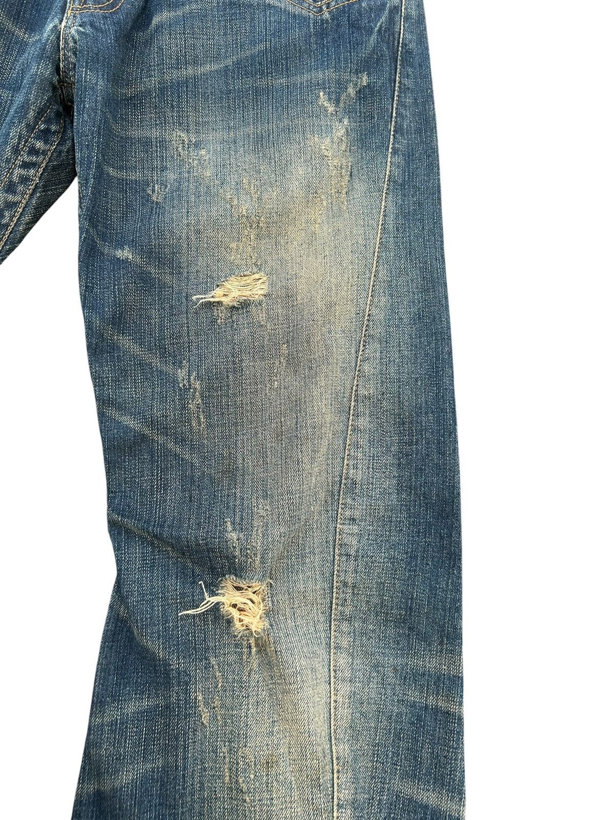 Kapital FLARE RATTLE TRAP PUNK STYLE DISTRESSED DENIM JEANS ☠️🎌 Size US 34 / EU 50 - 3 Thumbnail
