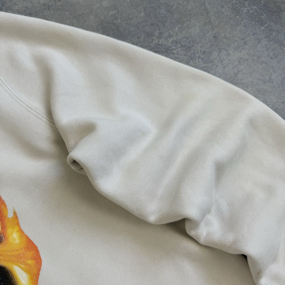Stussy VINTAGE Y2K STUSSY FLAME 8 BALL BEIGE HOODIE Size US M / EU 48-50 / 2 - 13 Thumbnail