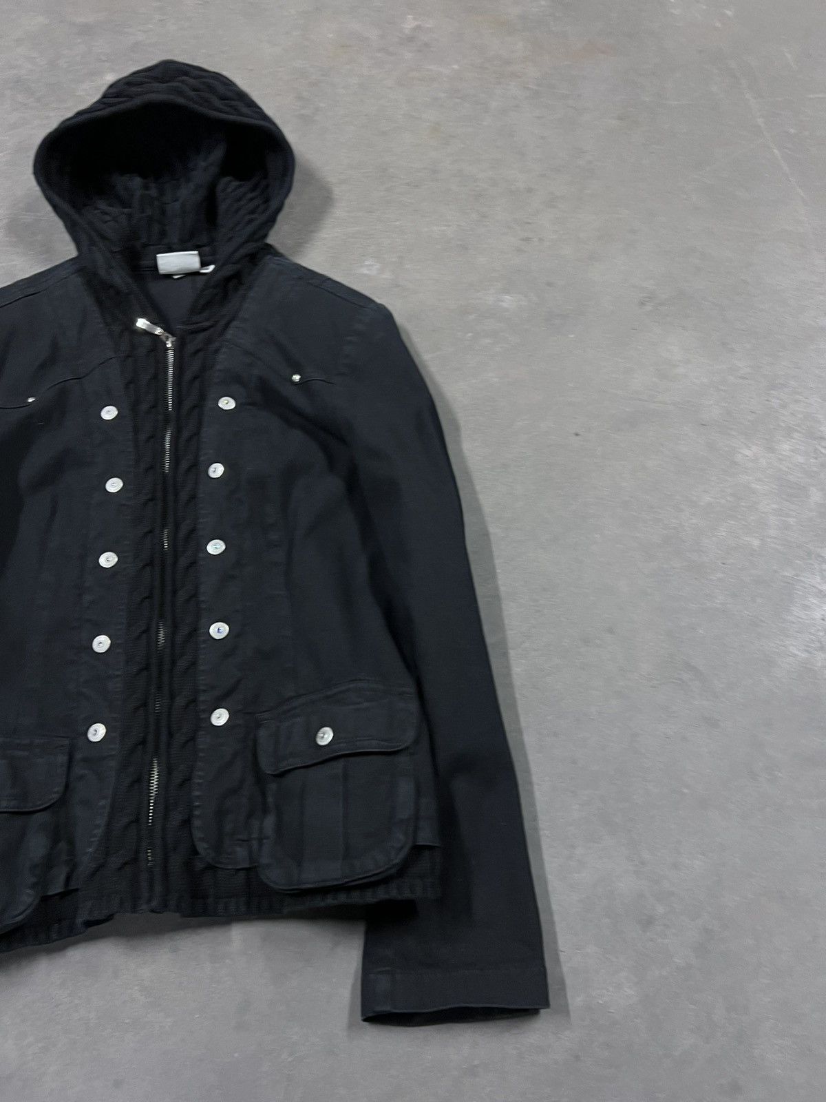 Hedi Slimane Indie Sleaze Napoleon Hooded Avant Garde Jacket Size L / US 10 / IT 46 - 3 Thumbnail