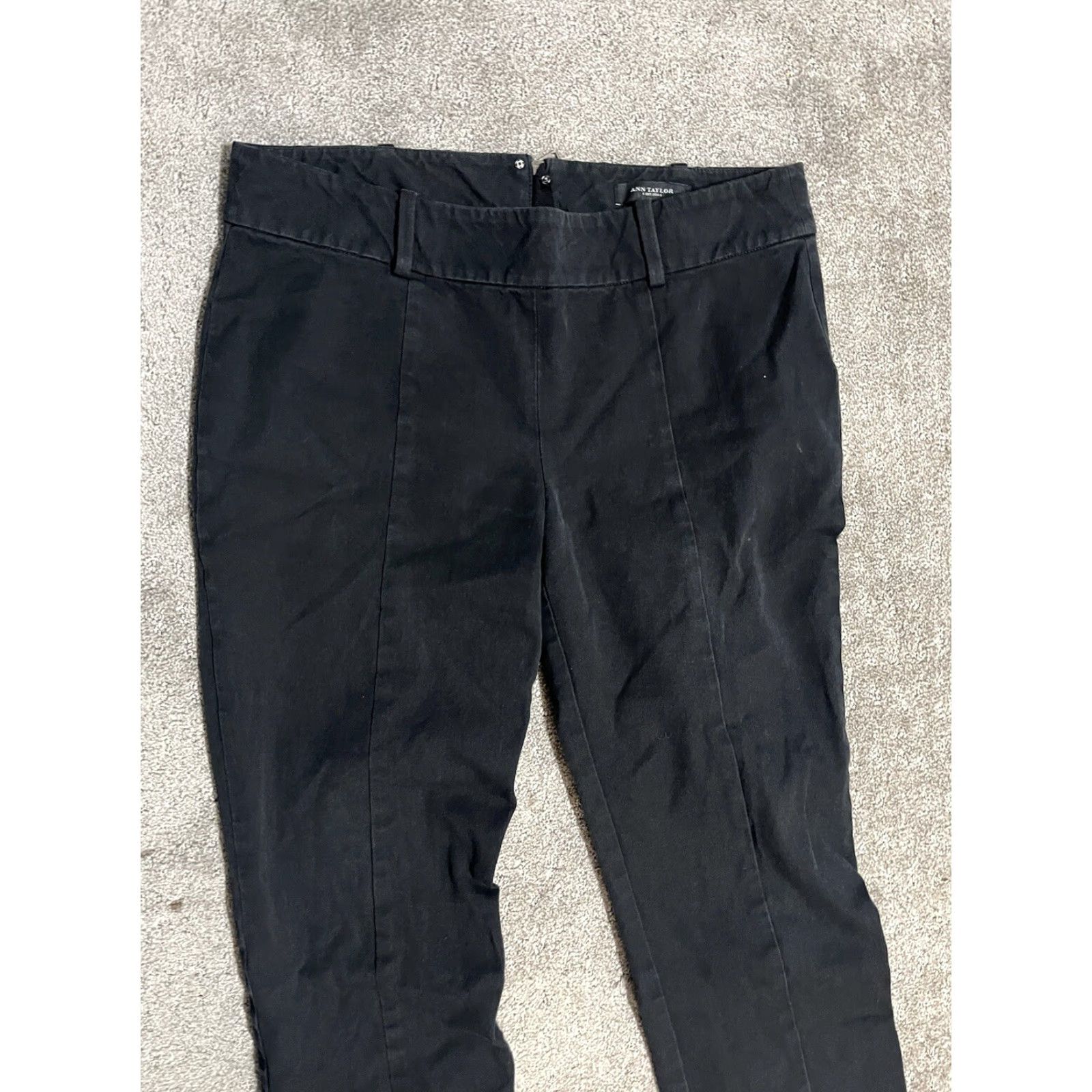 Ann Taylor Ann Taylor Pants Back Zip Seamed Slim Straight Stretch Black 6 Women Dress Pants Slim Straight City Work wear Size 28" / US 6 / IT 42 - 2 Thumbnail