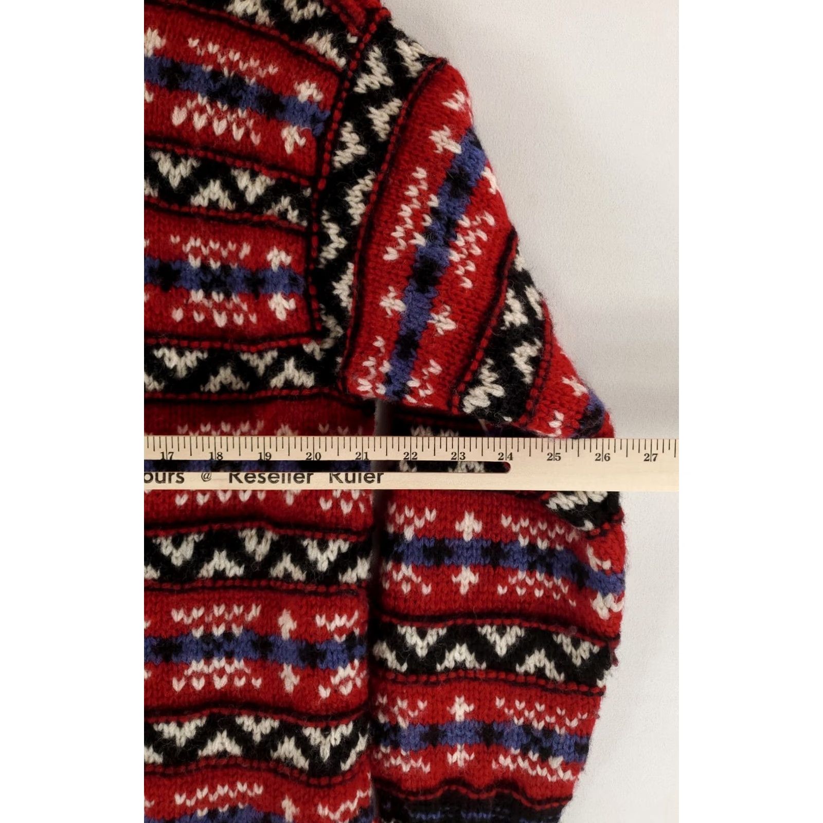 Jones New York Jones New York Sweater Wool Turtleneck Hand Knit Chunky Red Black Womens M Multicolor Pullover Womens M Size M / US 6-8 / IT 42-44 - 5 Thumbnail