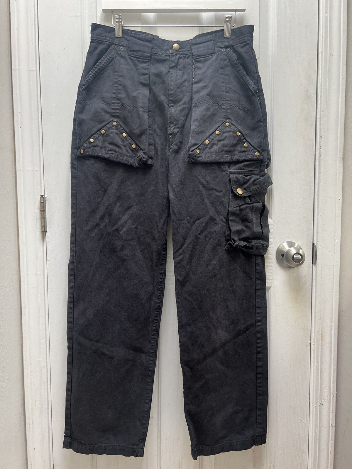 image of Kapital x Kapital Kountry Rivet Cargo Pants in Black, Men's (Size 31)