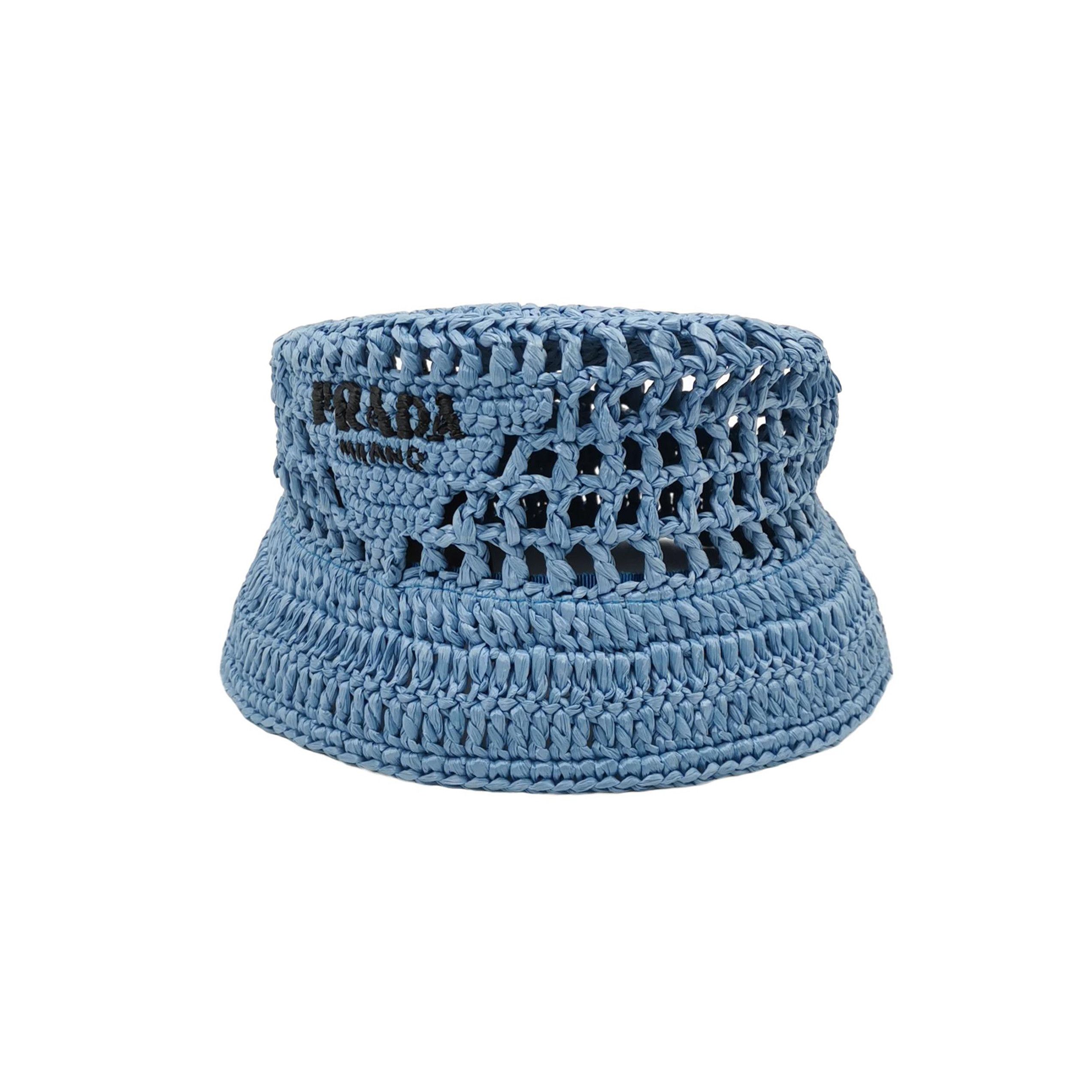 Prada Prada Logo Crochet Bucket Hat Size S Size ONE SIZE - 1 Thumbnail