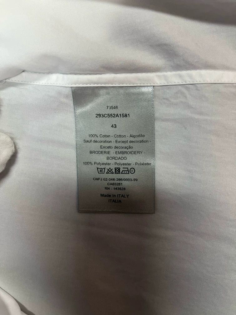 Dior Dior Size43 Collar logo embroidered white long-sleeved shir Size US XS / EU 42 / 0 - 6 Thumbnail