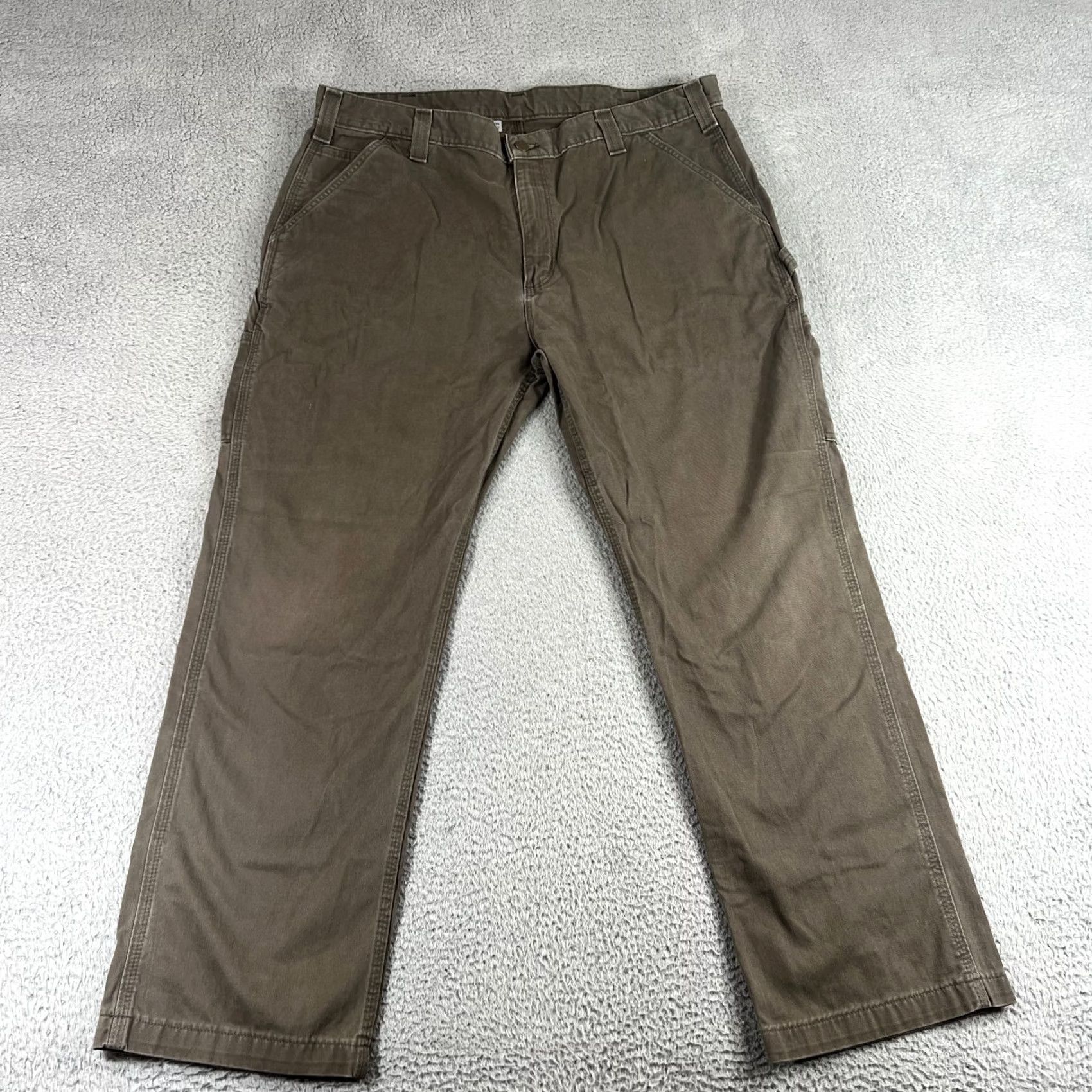 Carhartt Carhartt B324 DFE Relaxed Fit Washed Twill Utility Pants Brown 40x30 Men's Size US 40 / EU 56 - 2 Thumbnail