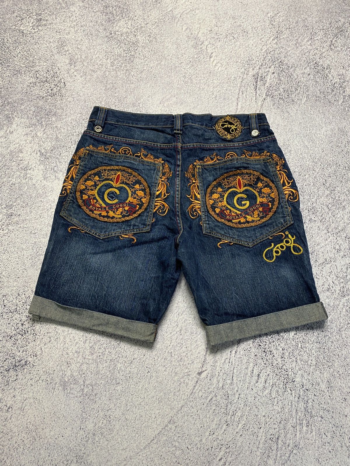 Crazy Vintage Y2K Baggy Coogi Royale Big Logo Jeans Shorts
