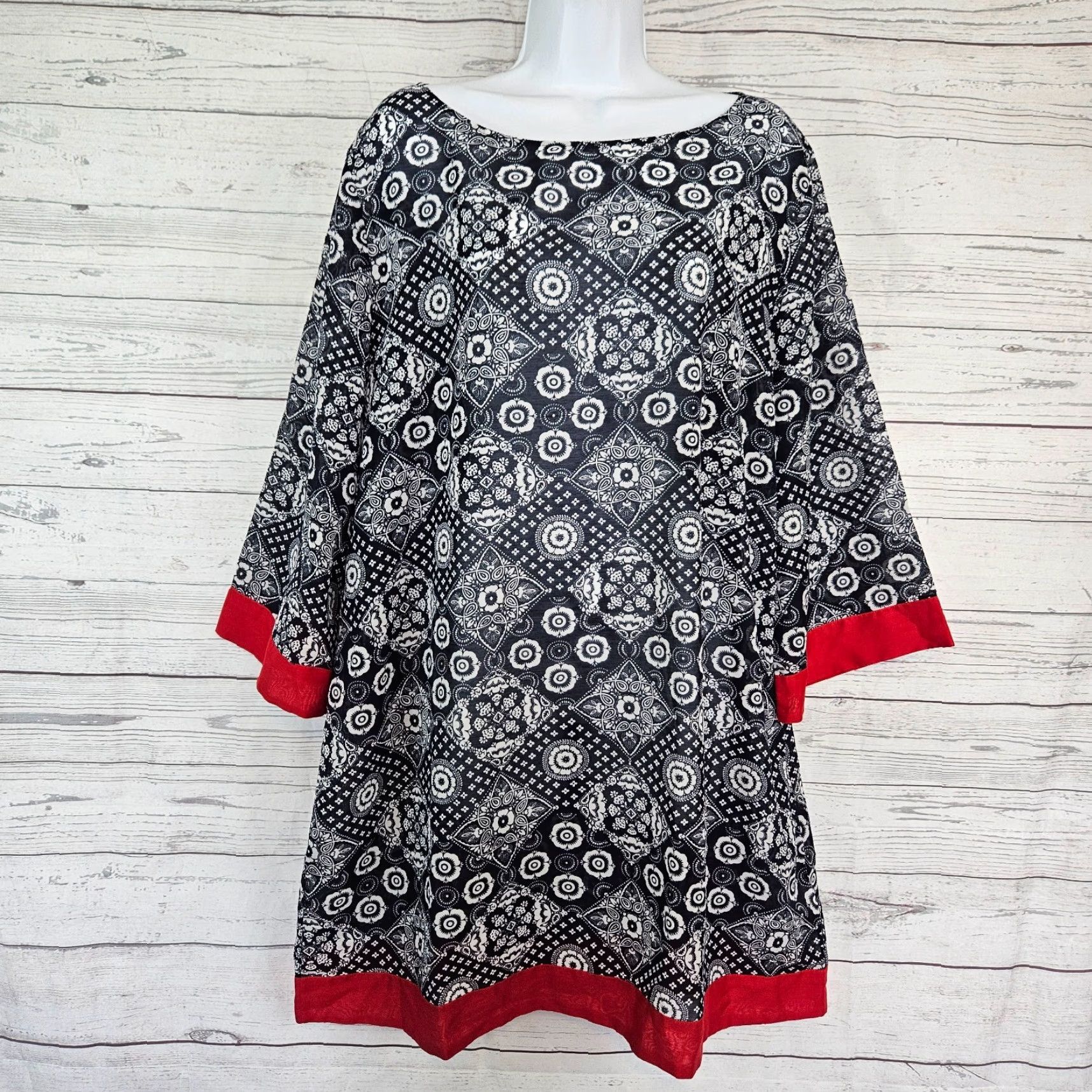 Talbots Talbots Womens Tunic Blouse XL Blue 3/4 Sleeve Semi Sheer Shirt Womens Size XL / US 12-14 / IT 48-50 - 2 Thumbnail