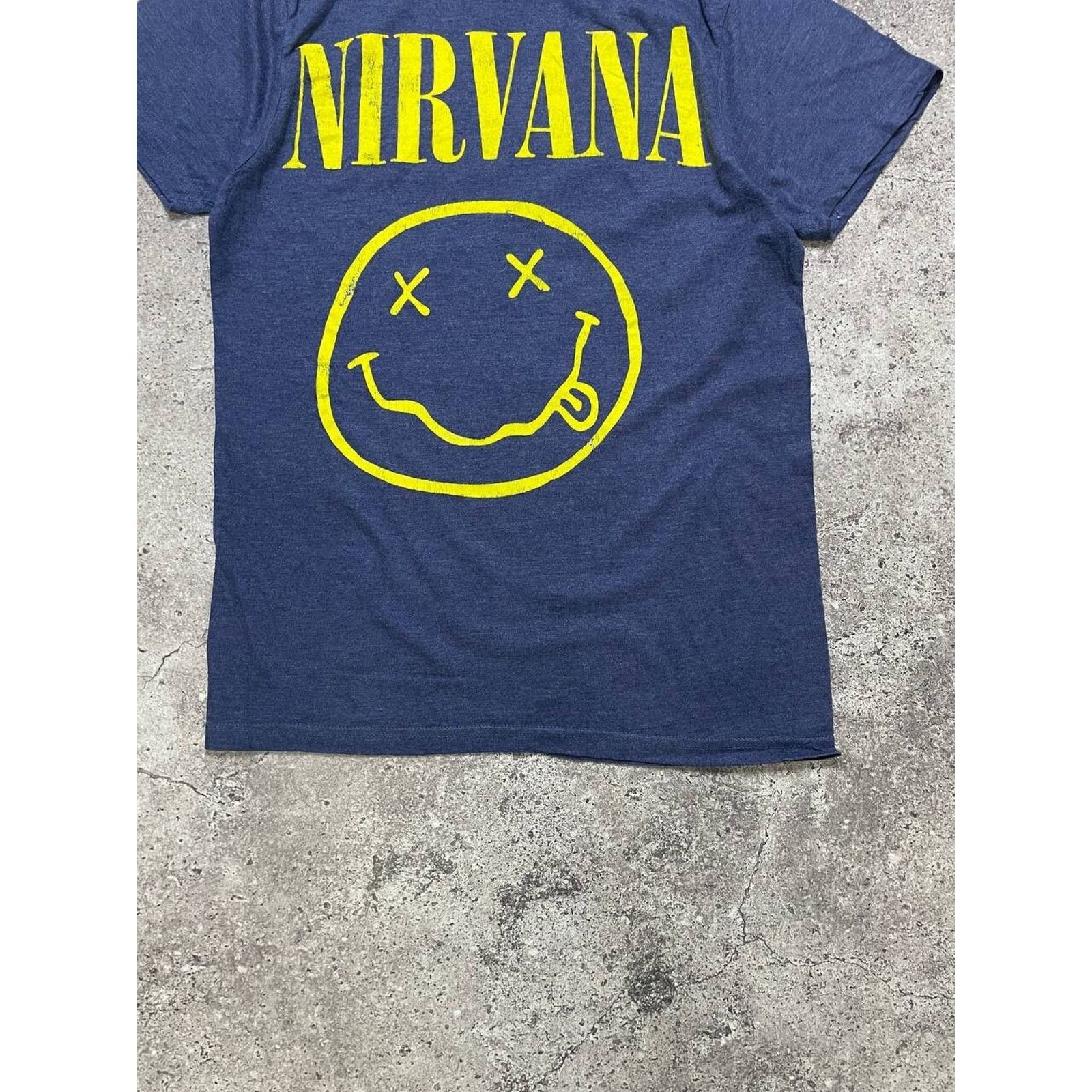 Nirvana Vintage Nirvana Smiley Face T-Shirt Blue Yellow Size S Size US S / EU 44-46 / 1 - 4 Thumbnail