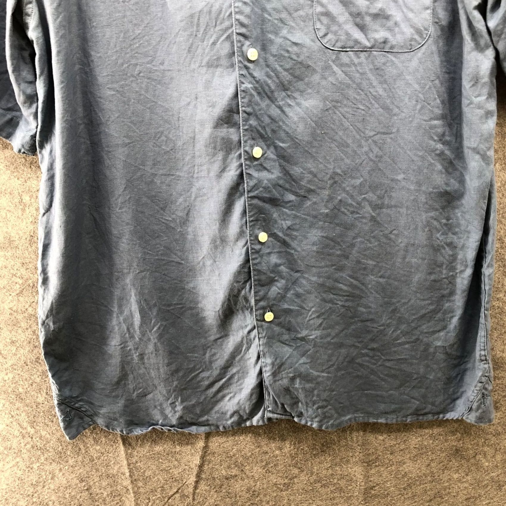 Vintage AXIST Linen Shirt Mens L Dusty Blue Short Sleeve Button Up Pocket Size US L / EU 52-54 / 3 - 4 Thumbnail