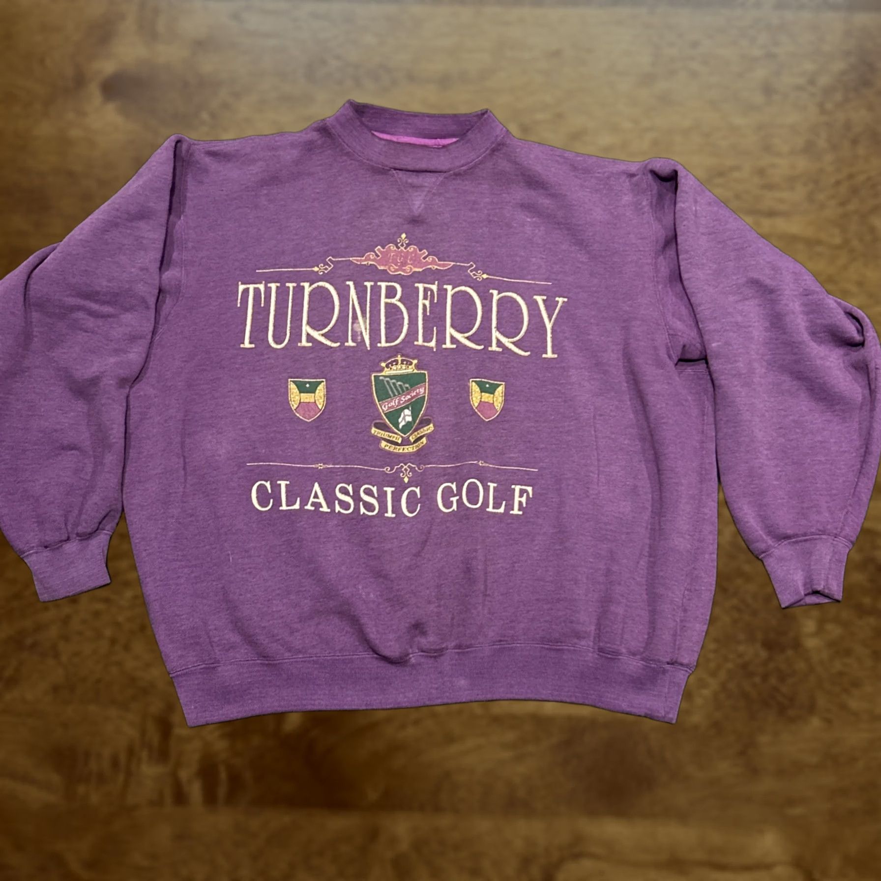 Vintage VINTAGE Galt Adult XL Purple Turnberry Classic Golf Sweater Pullover Mens XL Purple Graphic Print Knit Crew Neck Golf Medieval 90s Size US XL / EU 56 / 4 - 1 Thumbnail