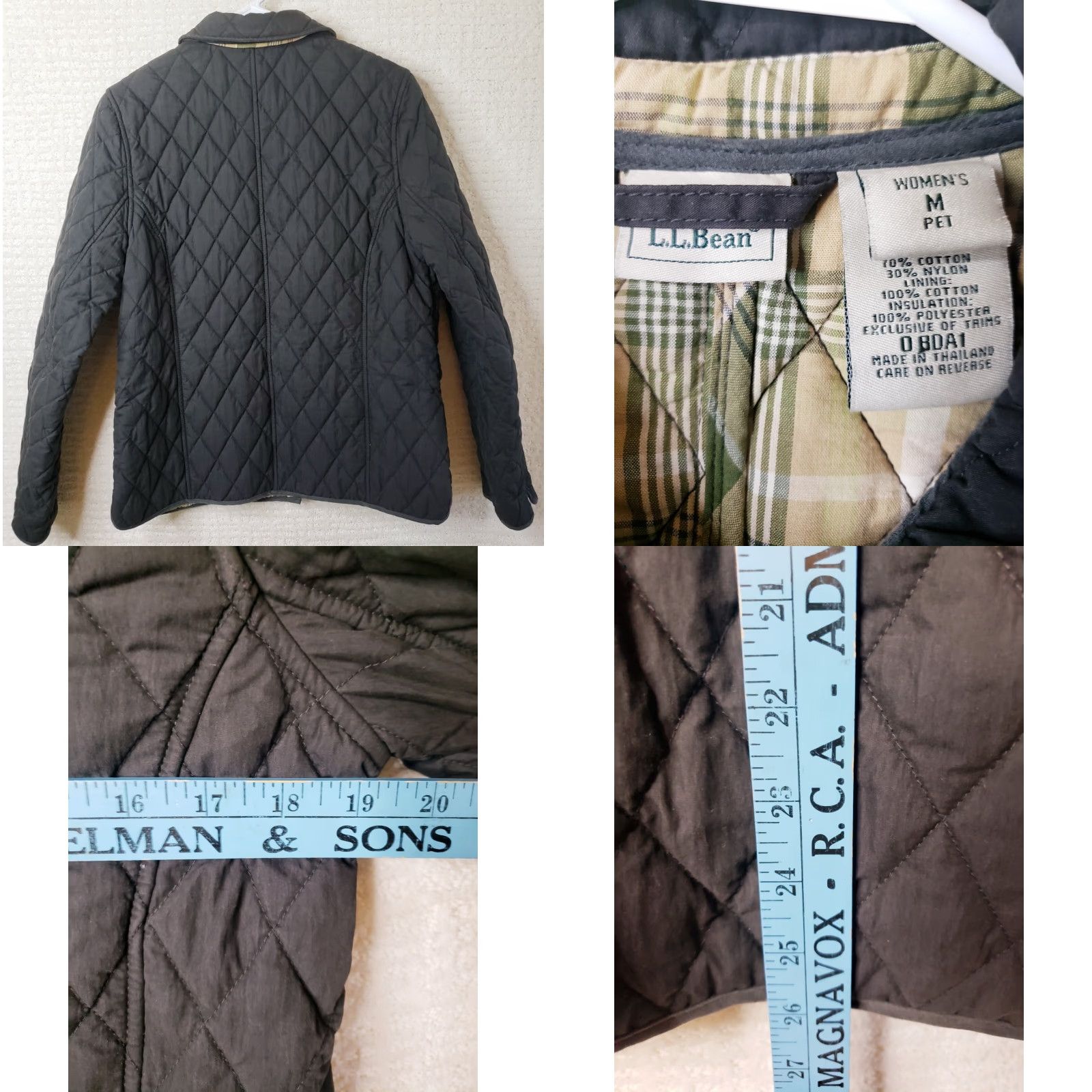 Vintage VINTAGE L.L.Bean Women's M Petite Black Quilted Thermore Button Up Classic Jacket 0BDA1 Size M / US 6-8 / IT 42-44 - 8 Thumbnail
