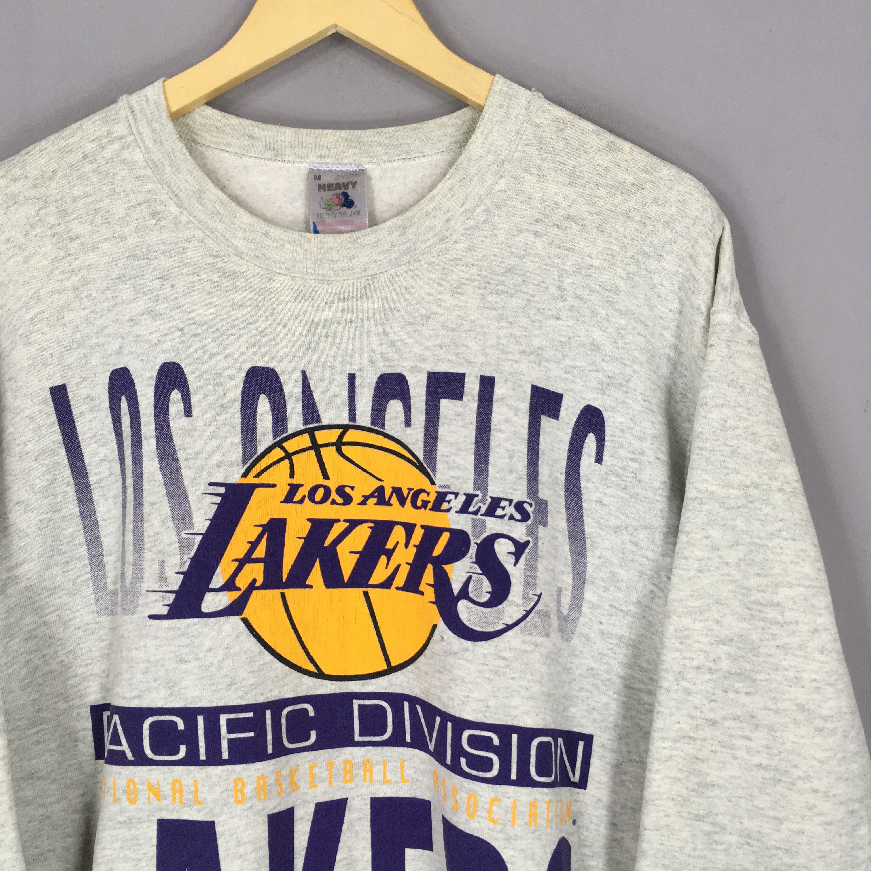 NBA × Vintage Vintage 90s Los Angeles Lakers NBA Sweatshirt Medium Size US M / EU 48-50 / 2 - 2 Thumbnail