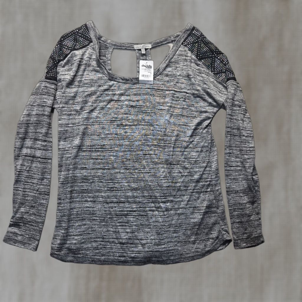 Vintage NEW CHARLOTTE RUSSE Shirt Top Gray Long Sleeve Size S Small Women's Size S / US 4 / IT 40 - 1 Thumbnail