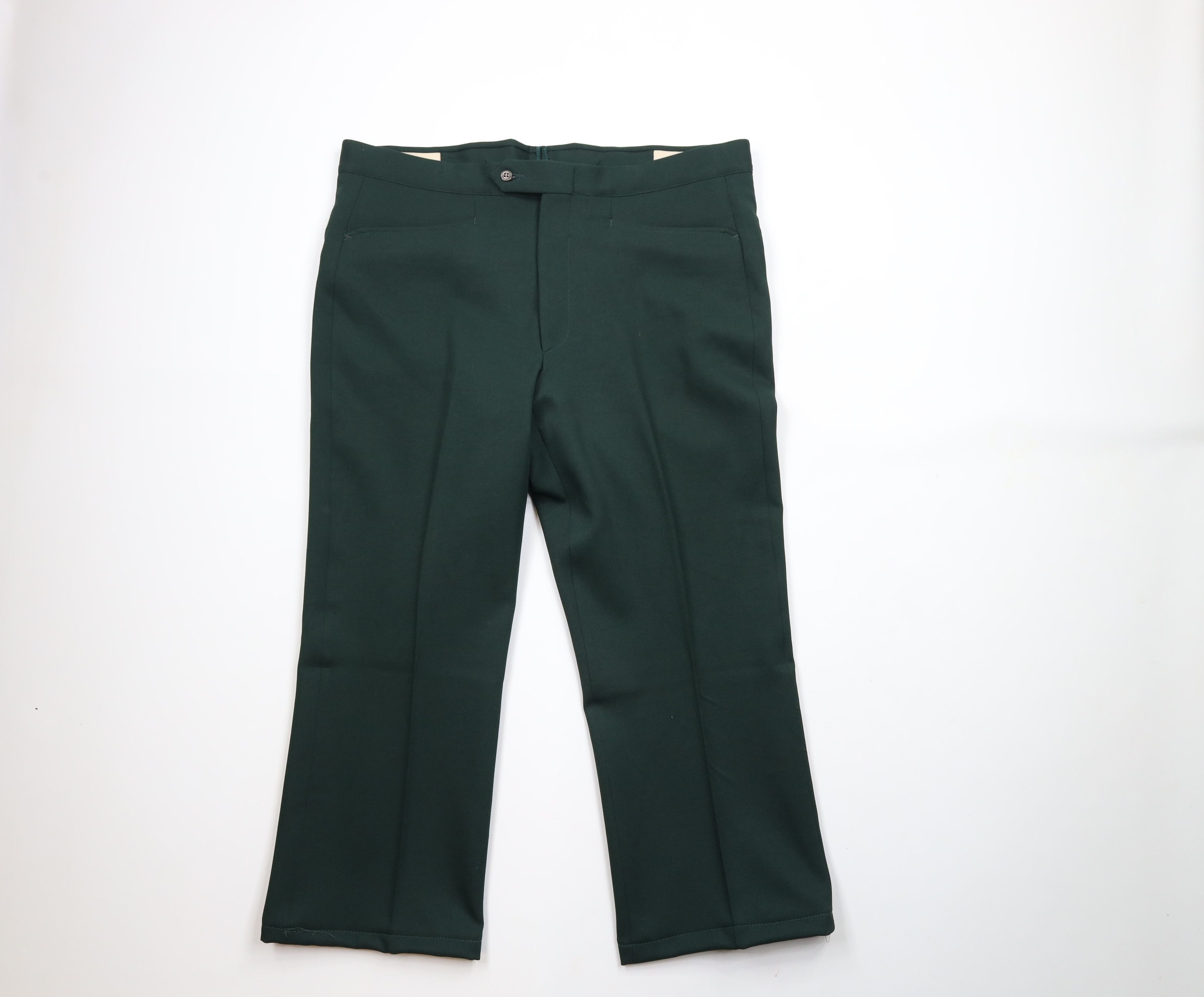 Vintage Vintage 70s Streetwear Bell Bottoms Chino Pants Green USA Size US 40 / EU 56 - 1 Thumbnail