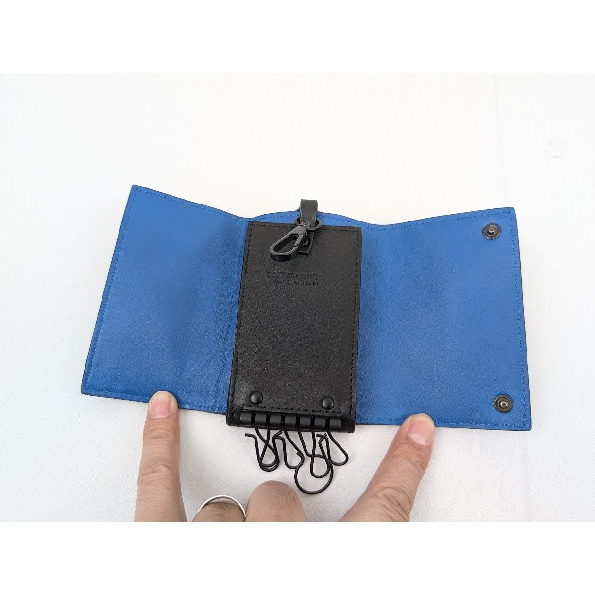 Bottega Veneta o1rshd1 Size: OS / Intreccio Light Calf Key Chain In Nero Size ONE SIZE - 8 Thumbnail