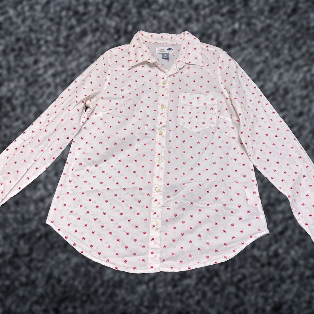 Gap Gap Shirt Womens Small White All Over Wolf Print Cotton Classic Fit Button Up Size S / US 4 / IT 40 - 1 Thumbnail