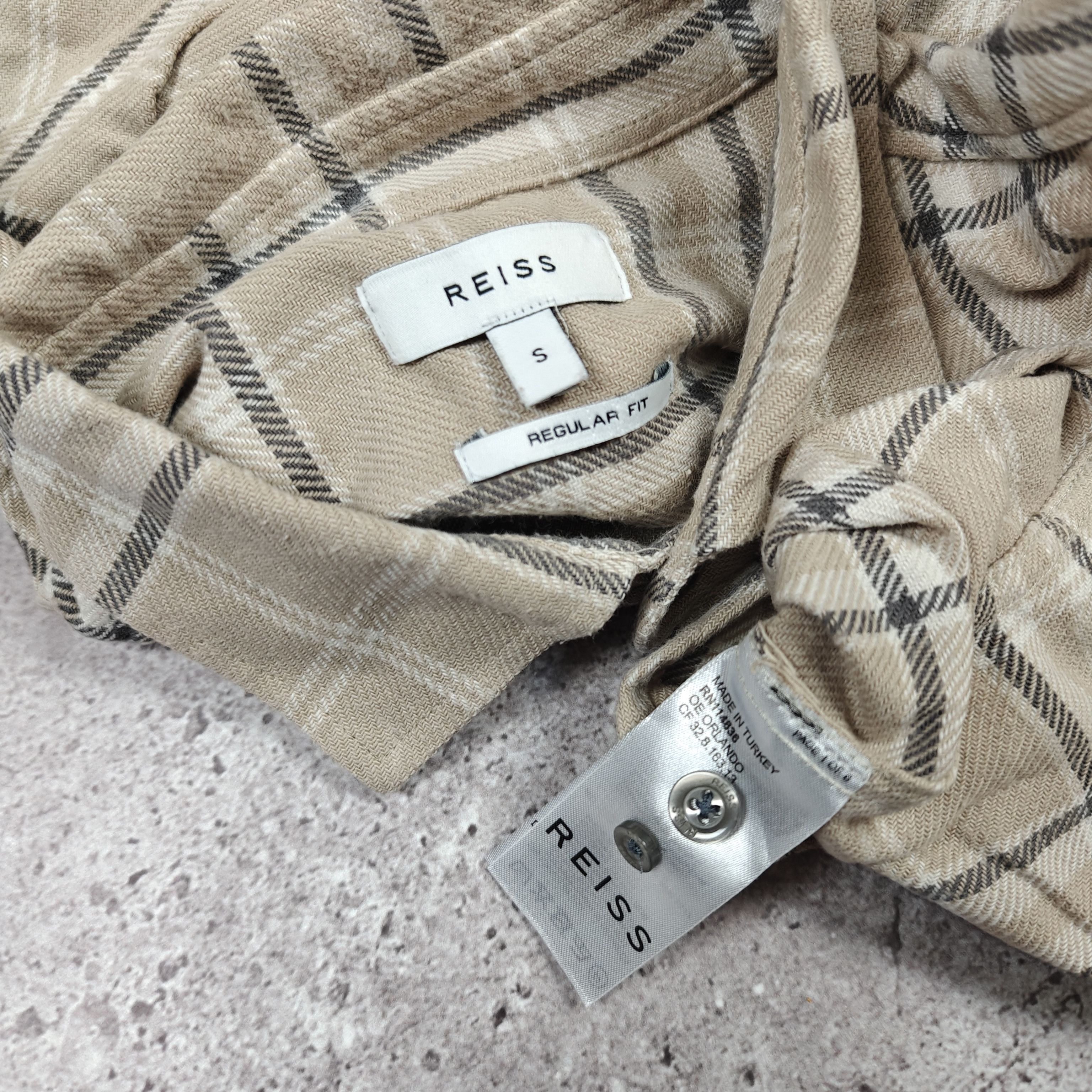 Reiss Reiss Cotton Shirt Check Beige size S Size US S / EU 44-46 / 1 - 7 Thumbnail