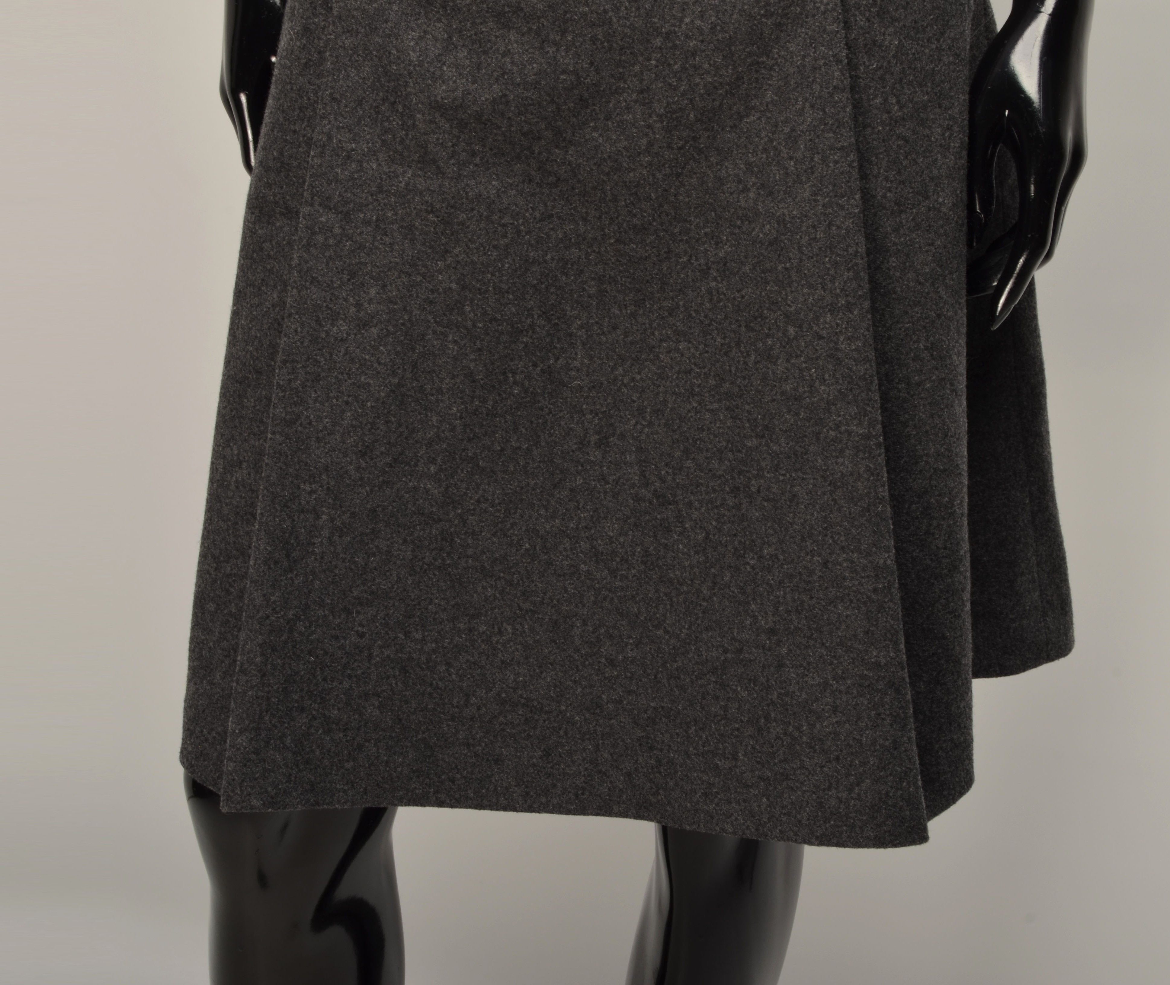 Weekend Max Mara Weekend Max Mara Gray Wool Blend A-line Skirt Size 30" / US 8 / IT 44 - 3 Thumbnail