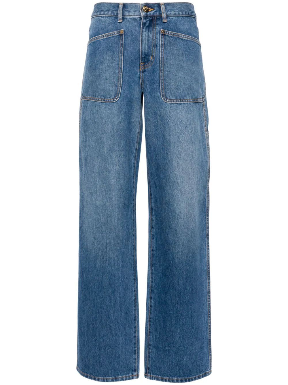 Tory Burch o1s22i1n1024 High-Waisted Cargo Style Jeans in Blue Size 25" / US 0 / IT 36 - 1 Thumbnail