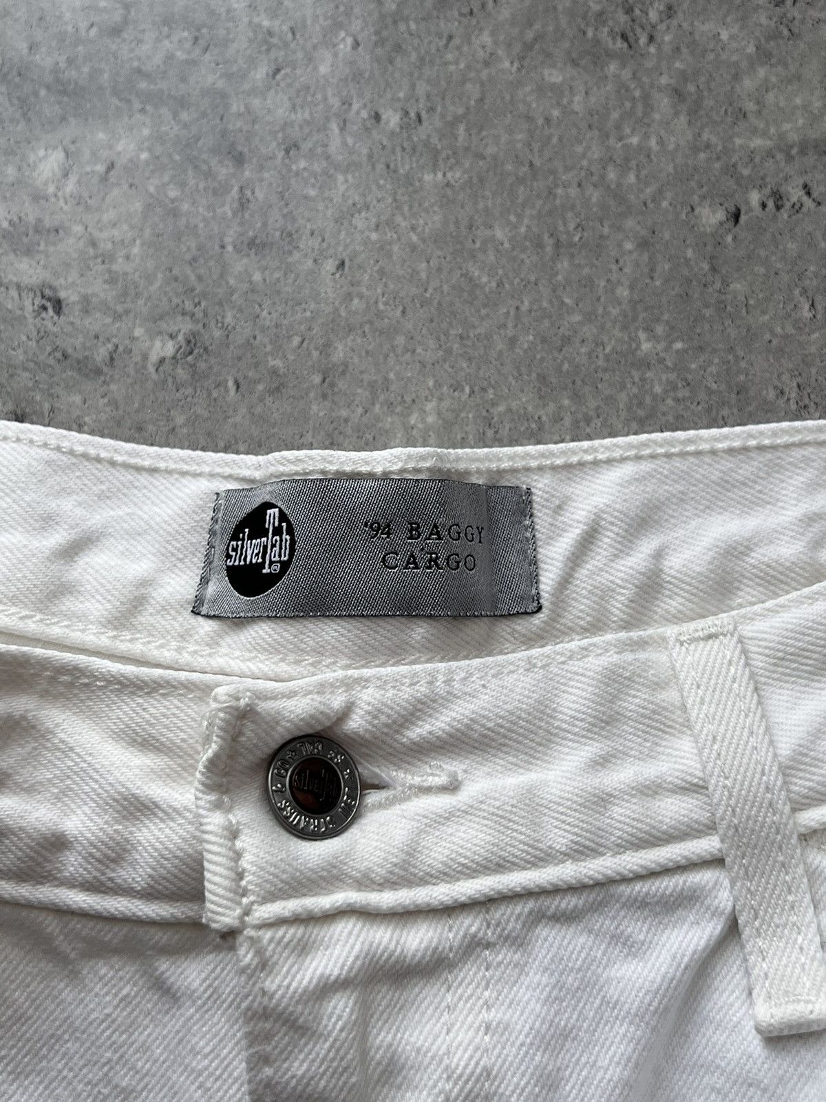 Levi's × Vintage Rare Levi’s SilverTab Baggy Cargo White Denim Pants y2k Size US 30 / EU 46 - 3 Thumbnail